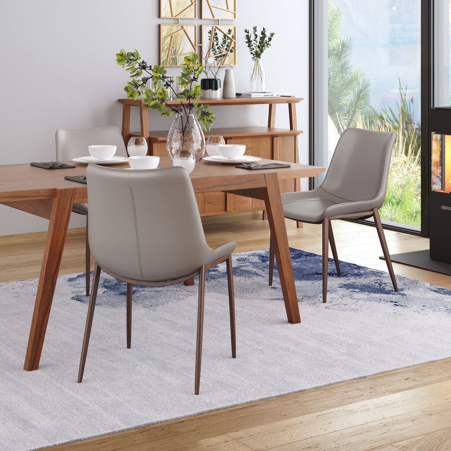 Magnus Dining Chair (Set of 2) Brown & Walnut style shot 2