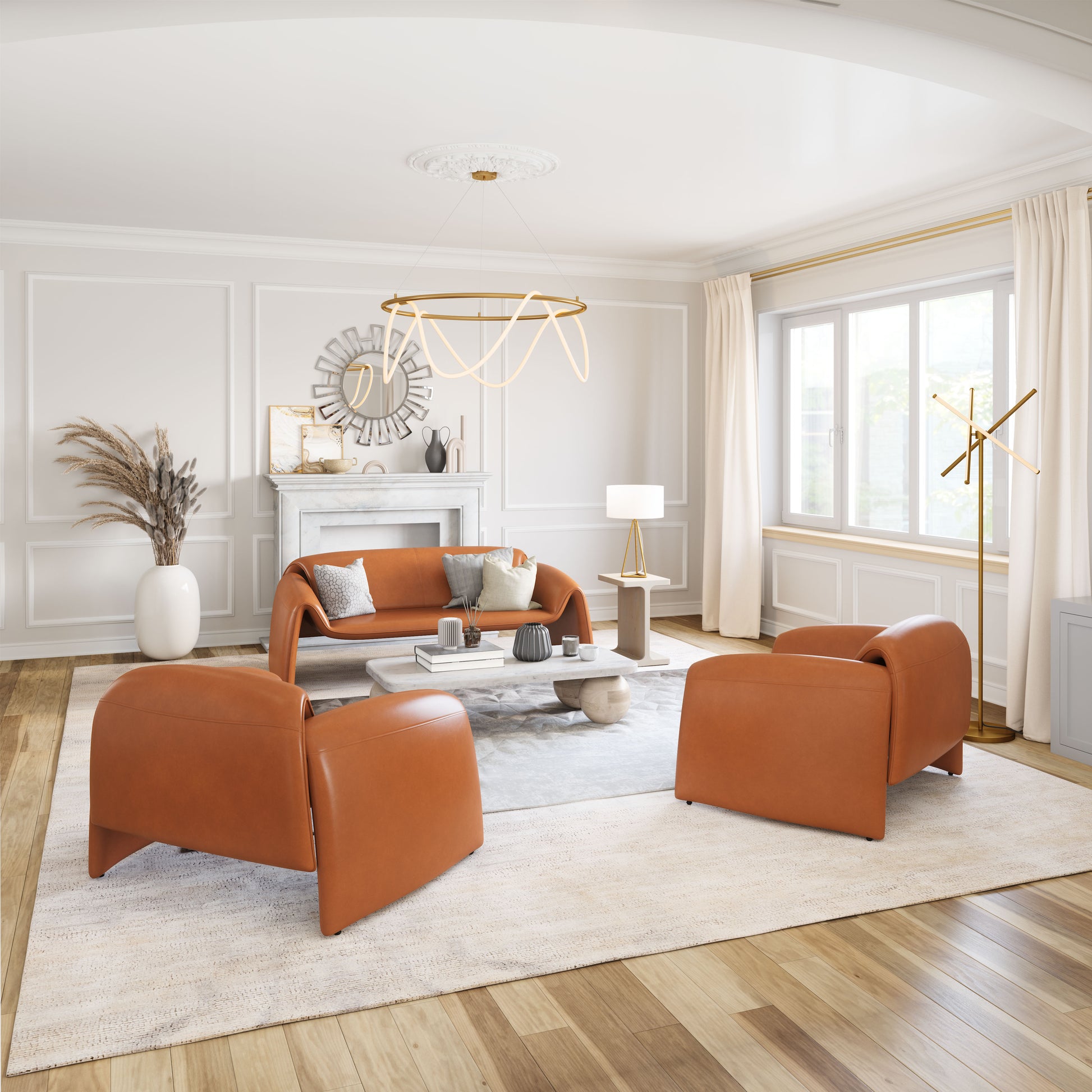 Horten Accent Chair Brown style shot 1