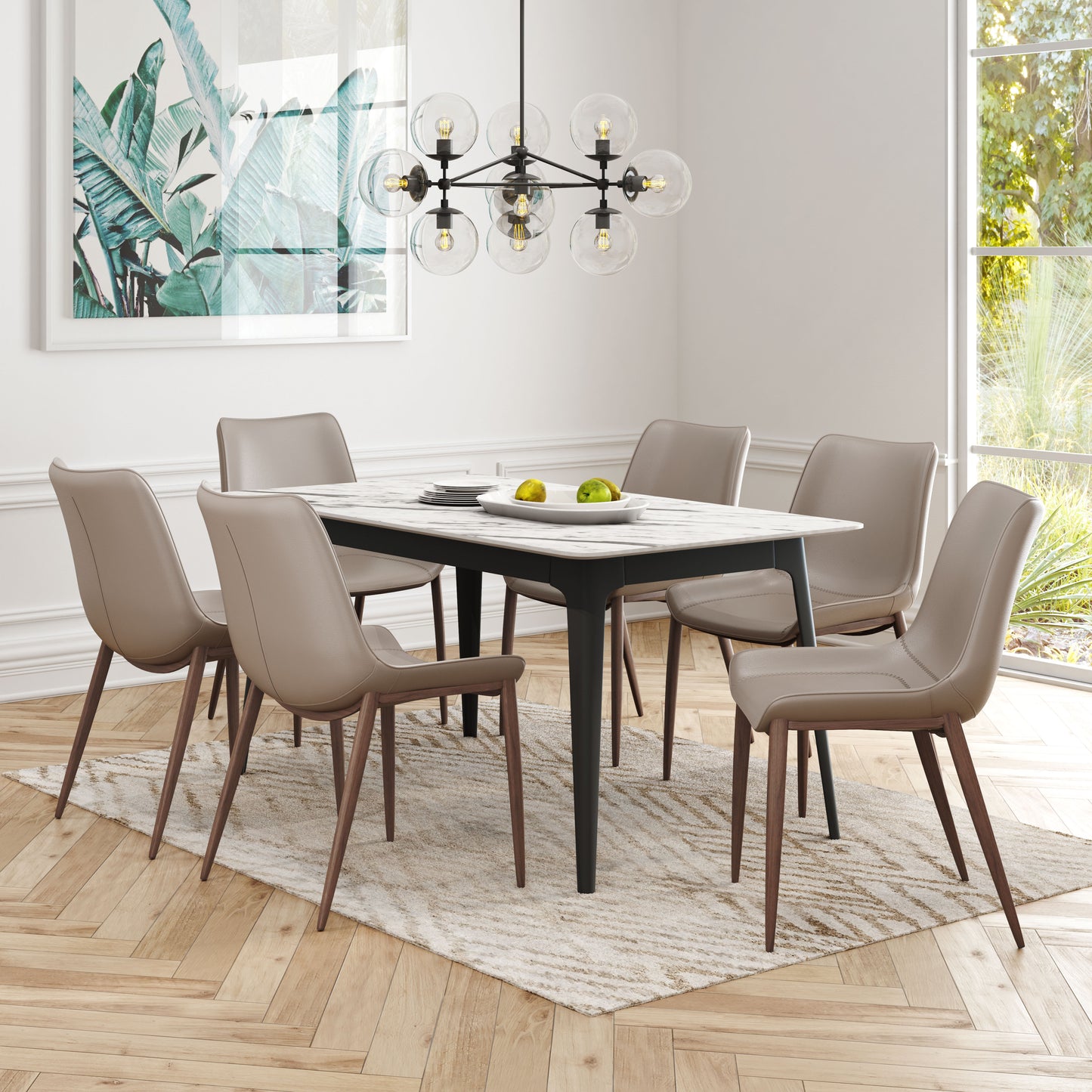 Magnus Dining Chair (Set of 2) Brown & Walnut style shot 1