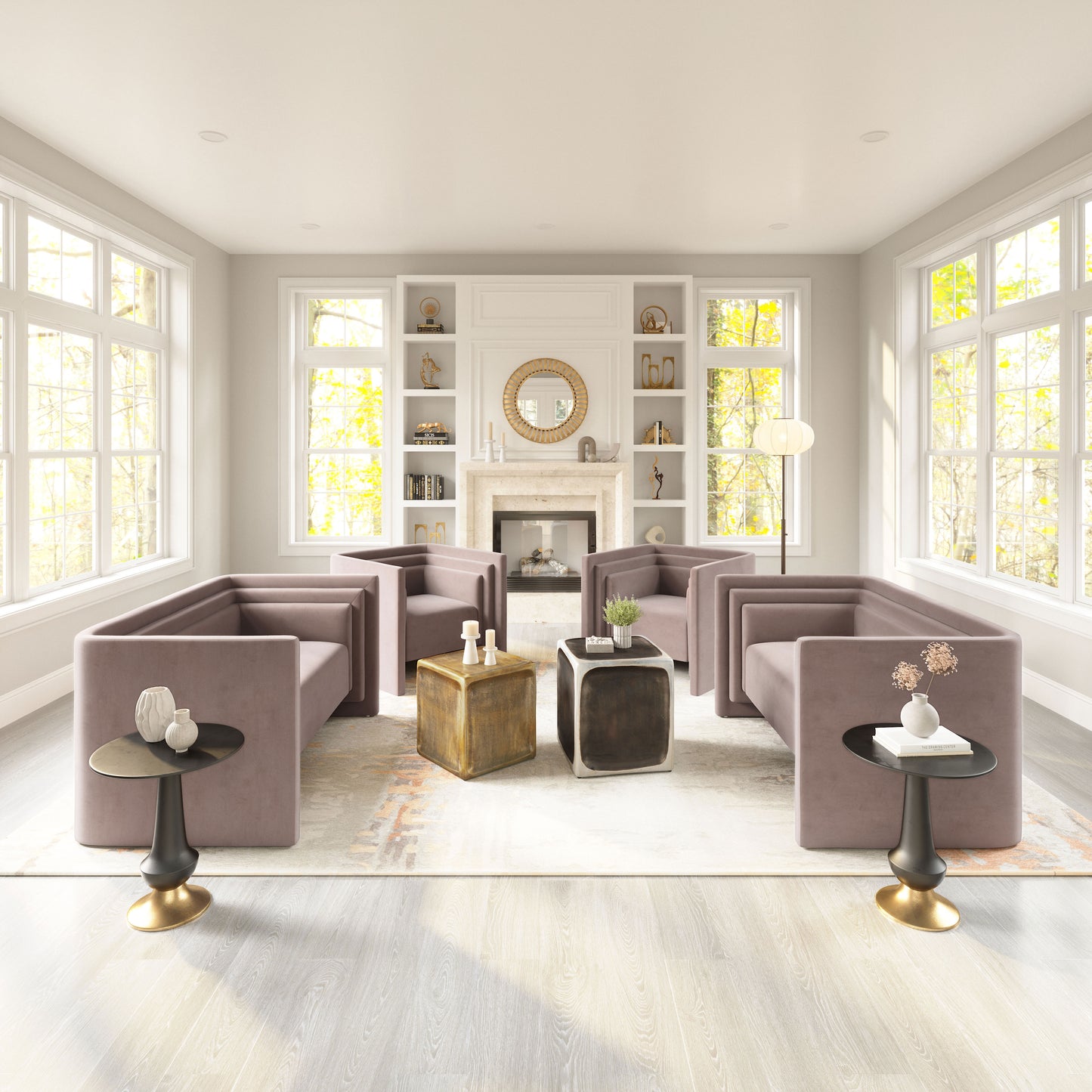 Trippel Armchair Taupe style shot 1