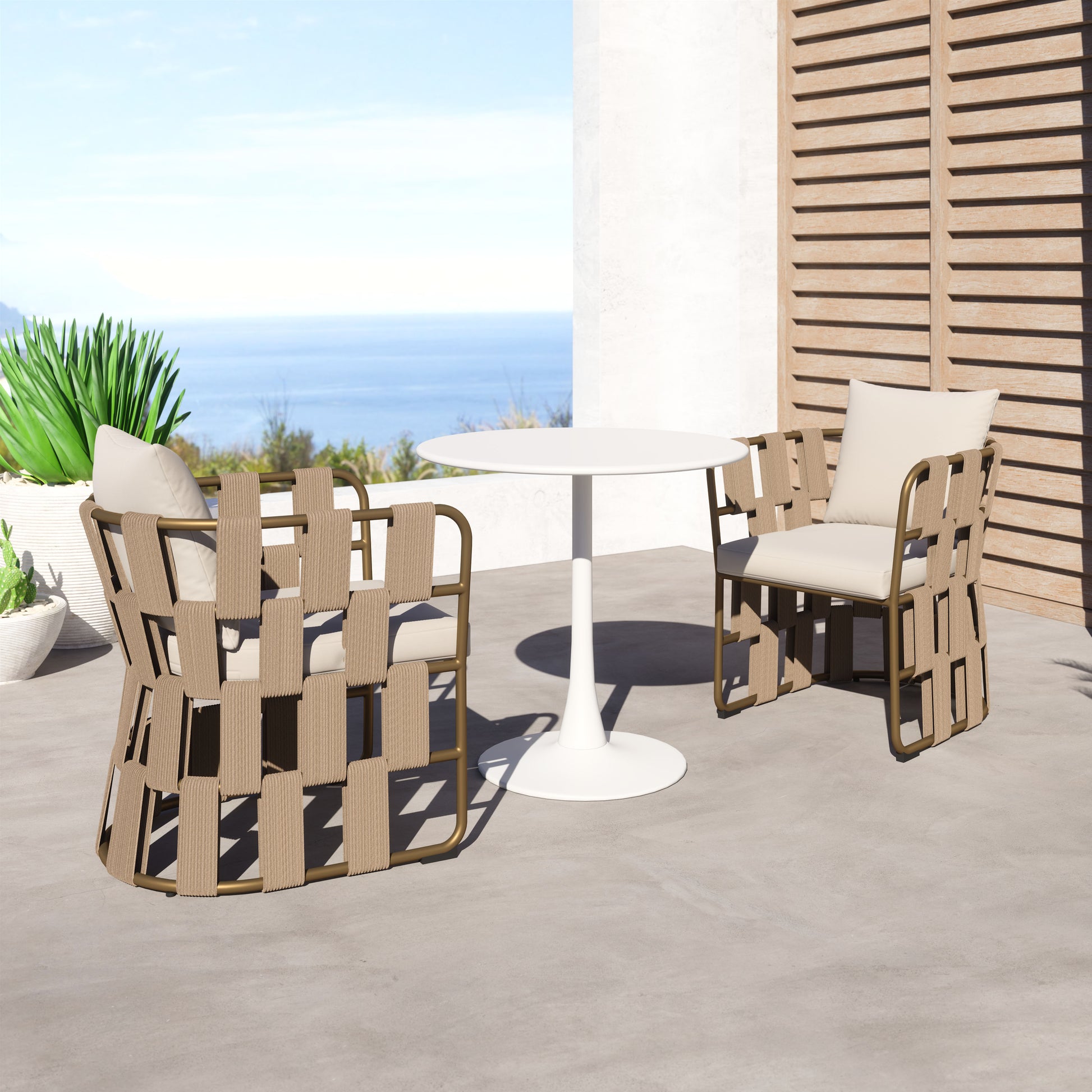 Quadrat Dining Chair White style shot 1