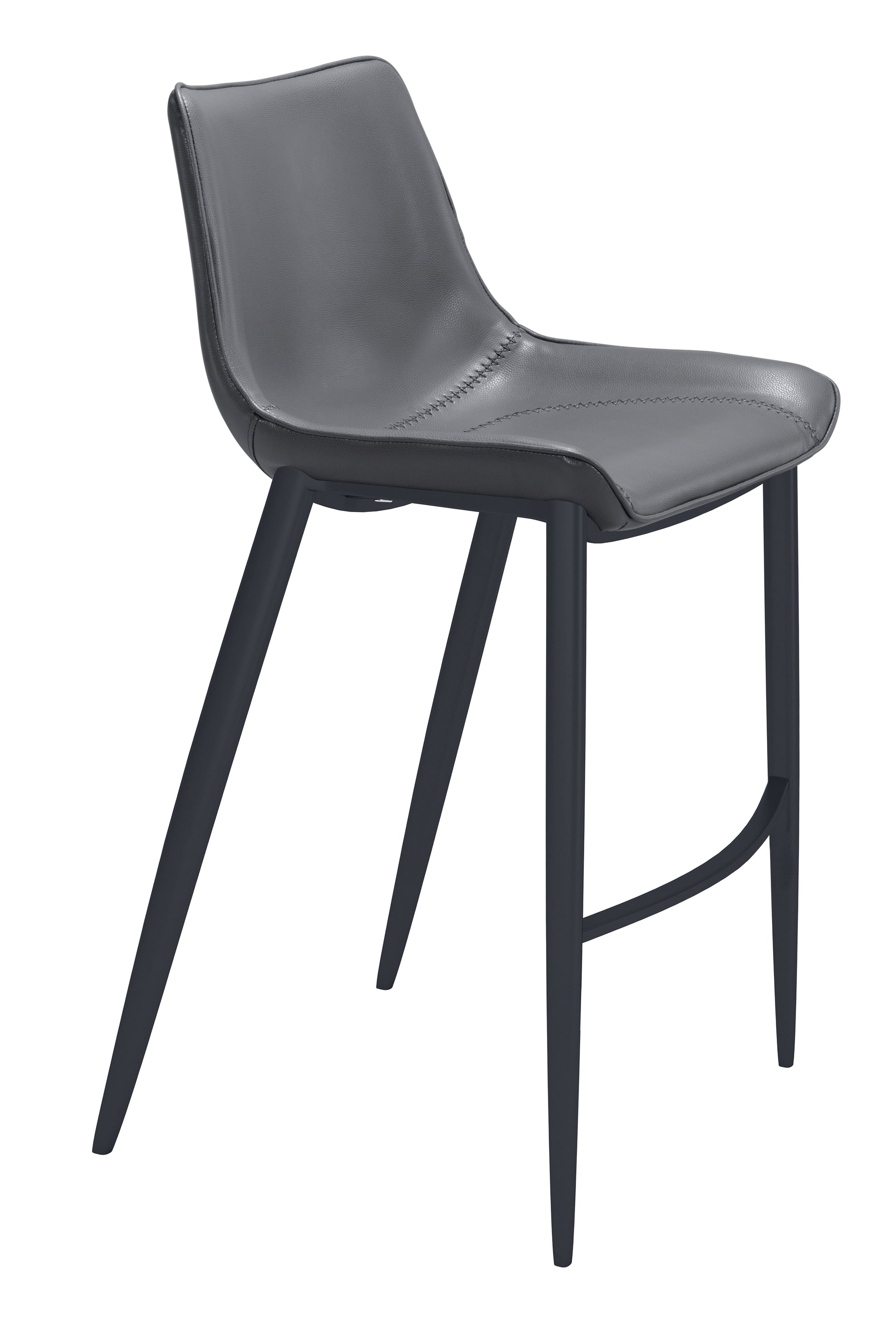 Magnus Barstool (Set of 2) Dark Gray & Black style shot 1