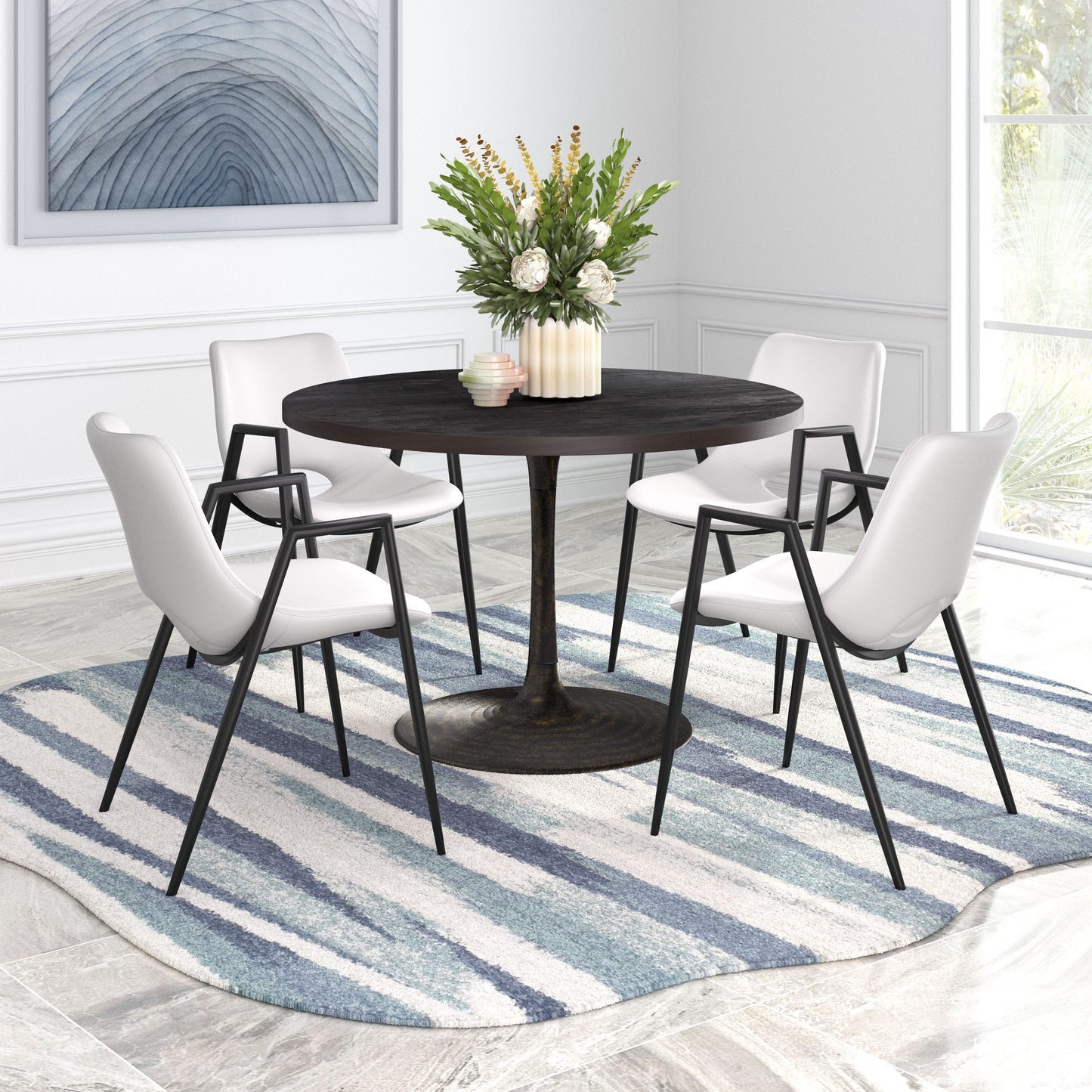 Desi Dining Chair (Set of 2) White style shot 1