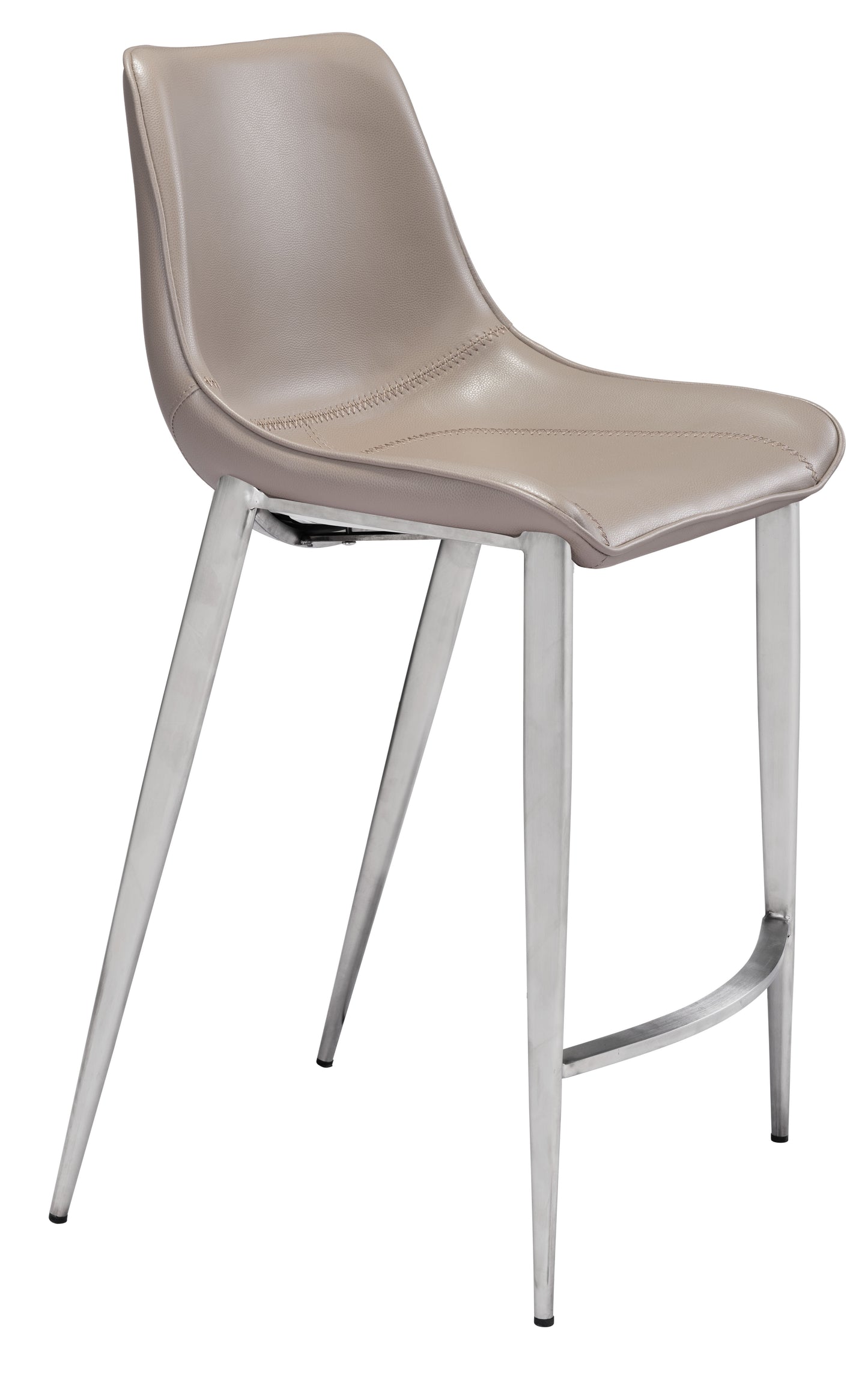Magnus Counter Stool (Set of 2) Brown & Silver style shot 1