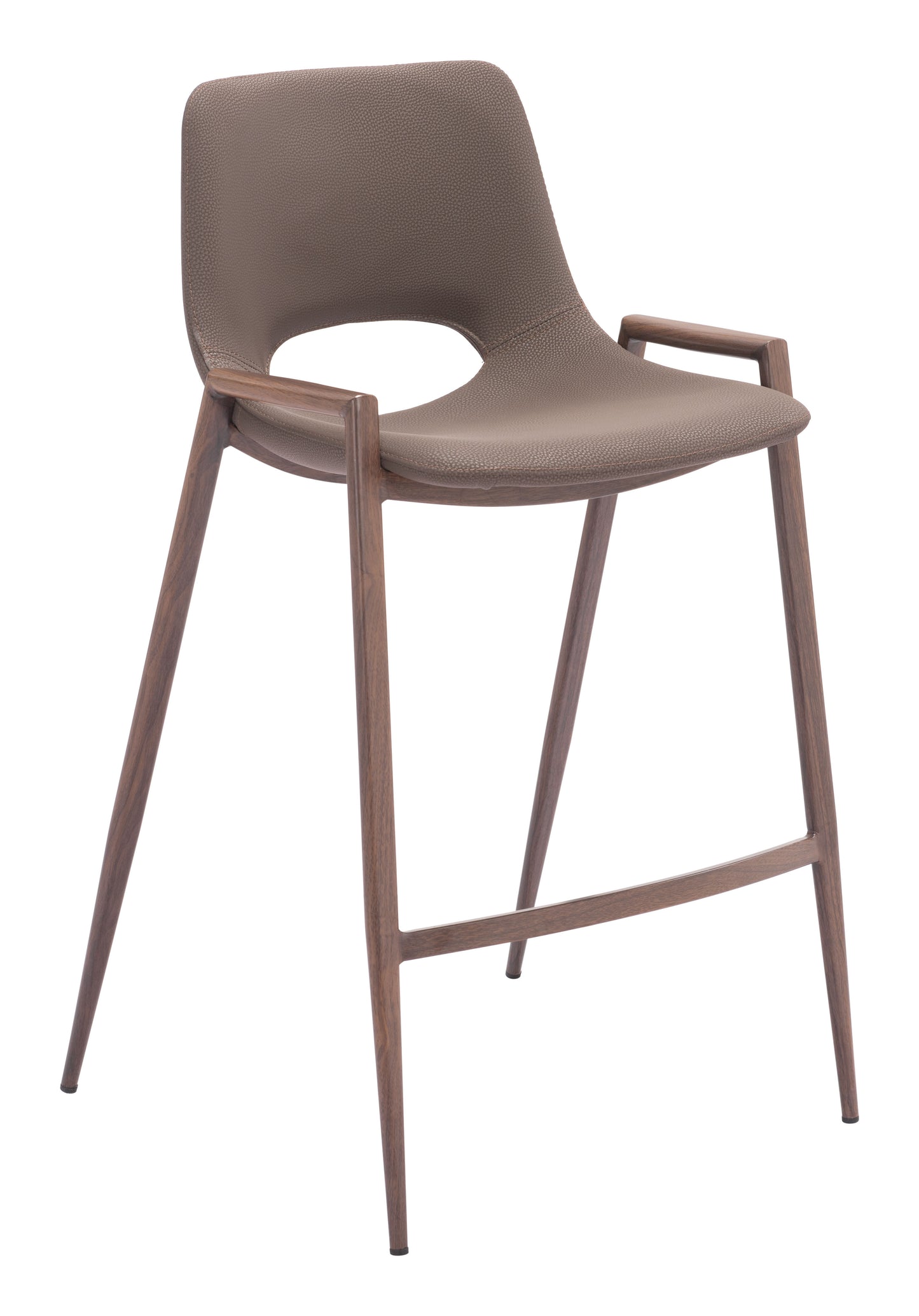 Desi Counter Stool (Set of 2) Brown & Walnut style shot 2