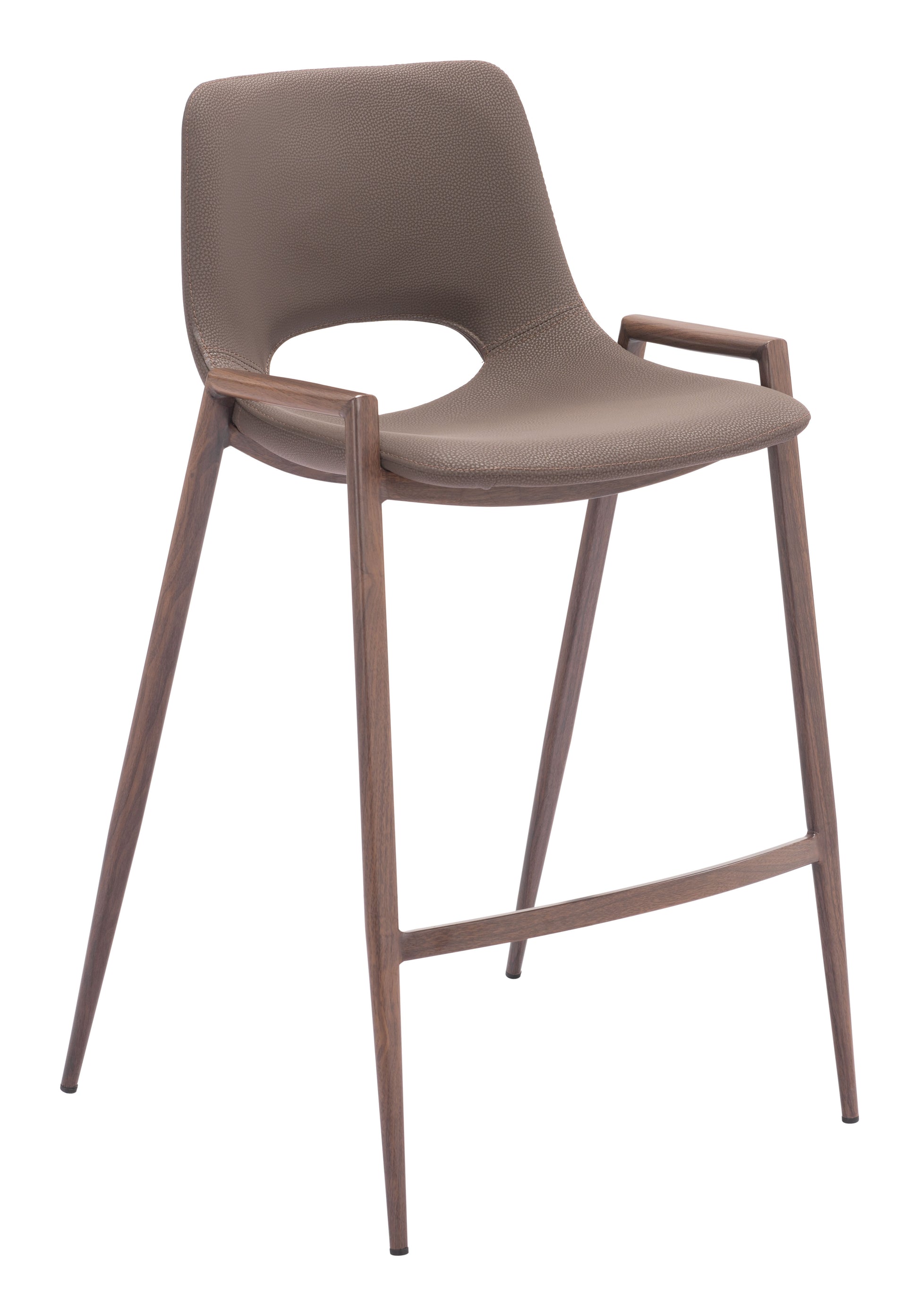 Desi Counter Stool (Set of 2) Brown & Walnut style shot 2