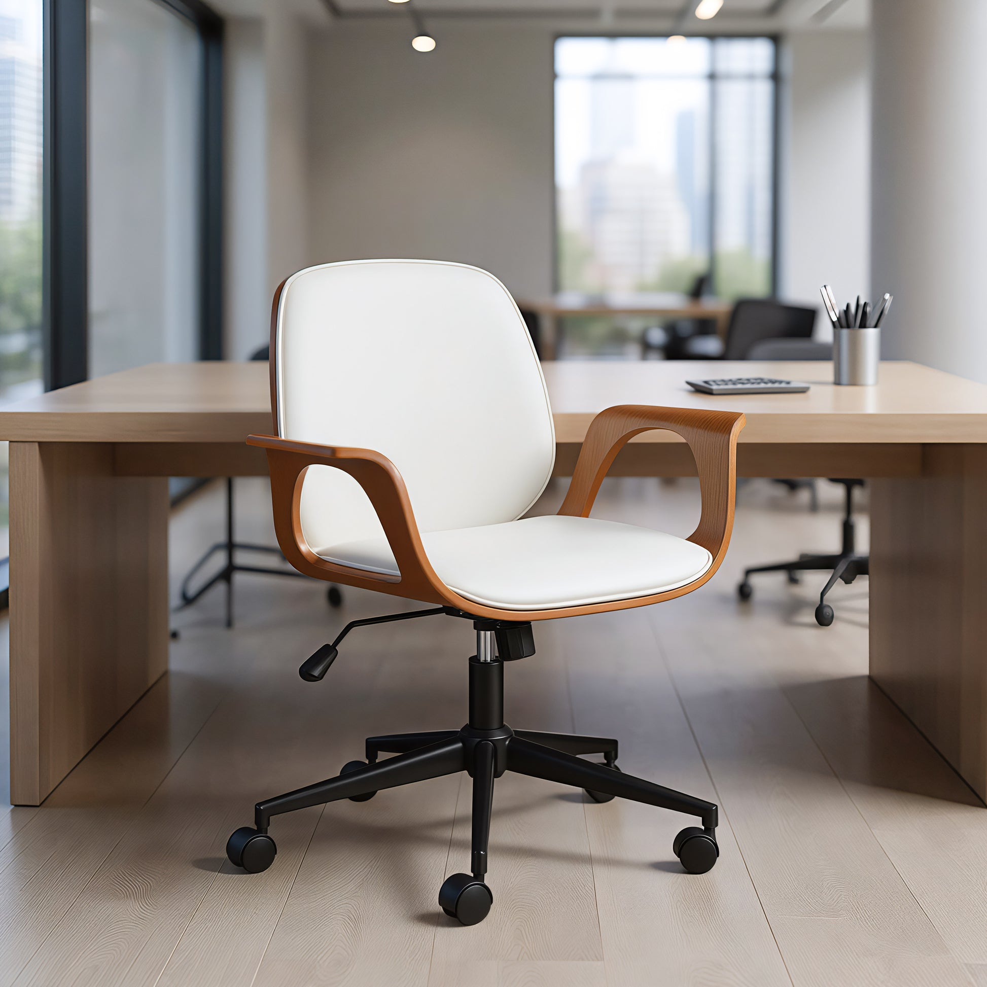 Ali Office Chair White style shot 2