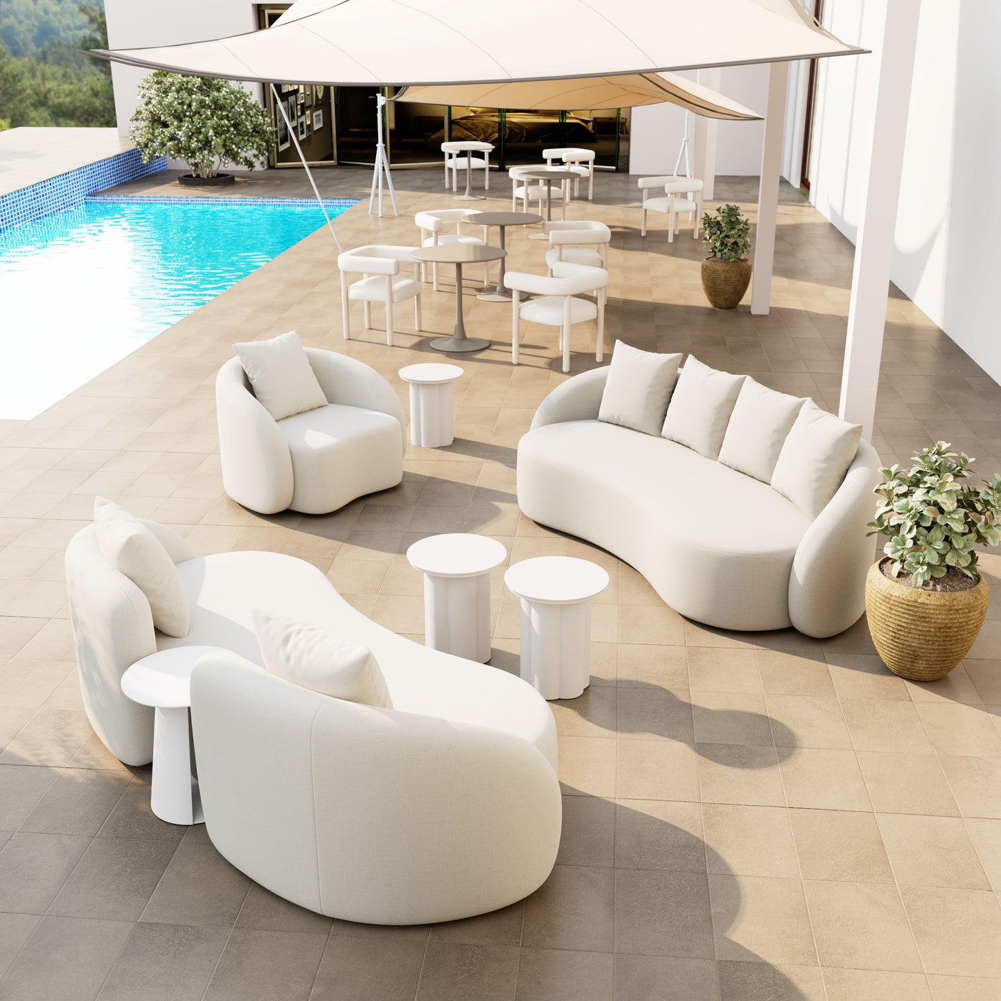Sunny Isles Side Table White style shot 2