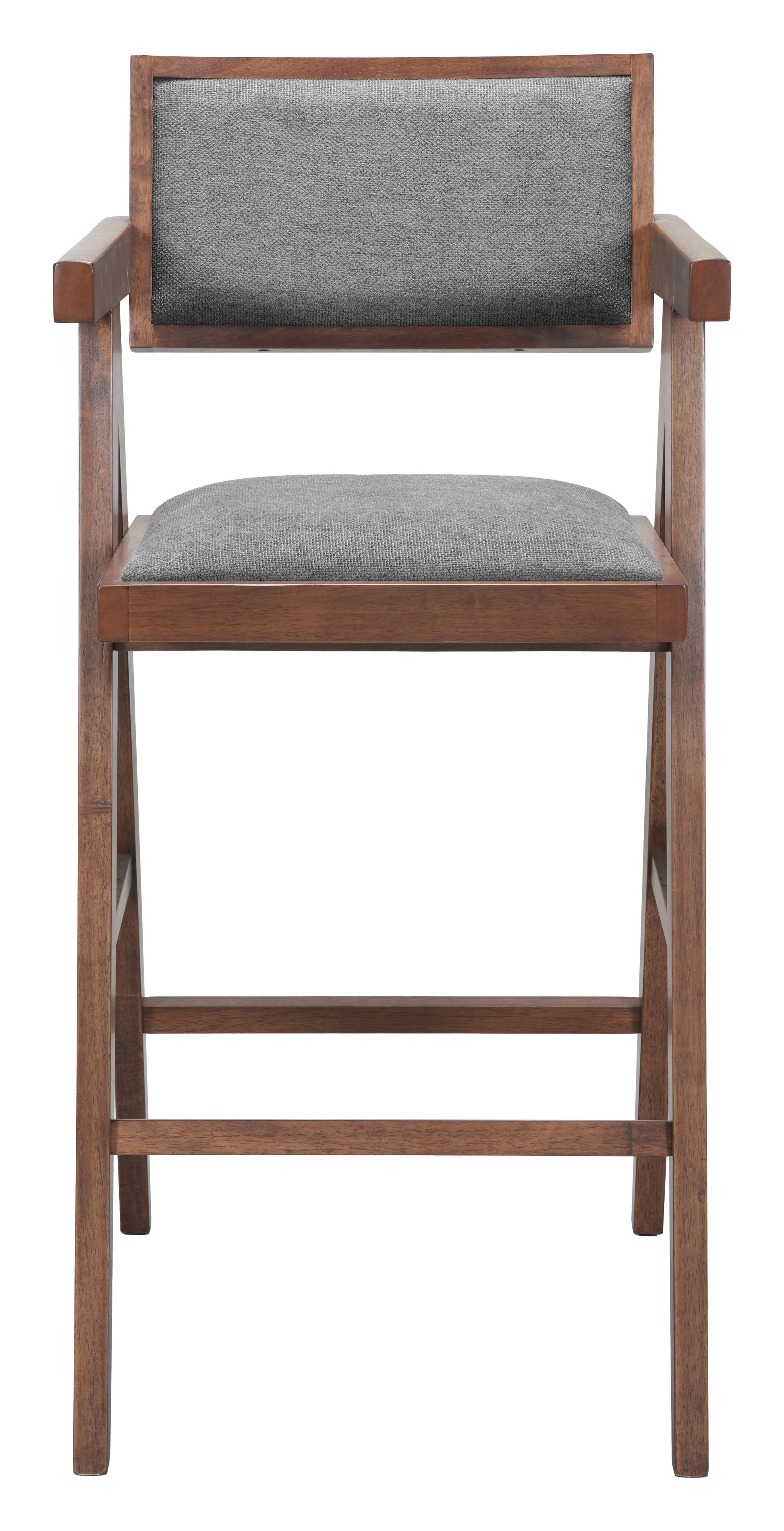 Delhi Barstool (Set of 2) Gray & Walnut style shot 2