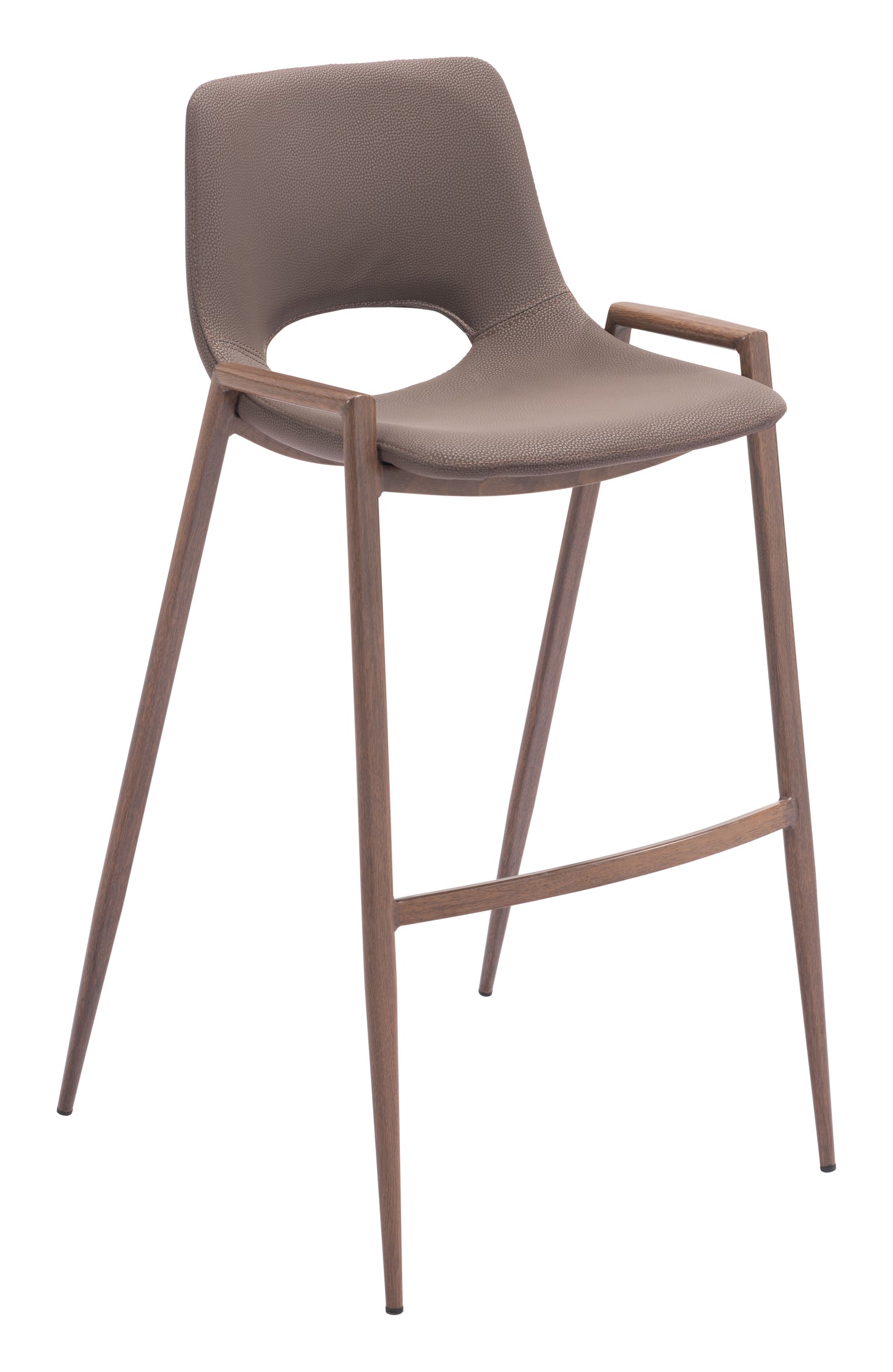 Desi Barstool (Set of 2) Brown & Walnut style shot 2