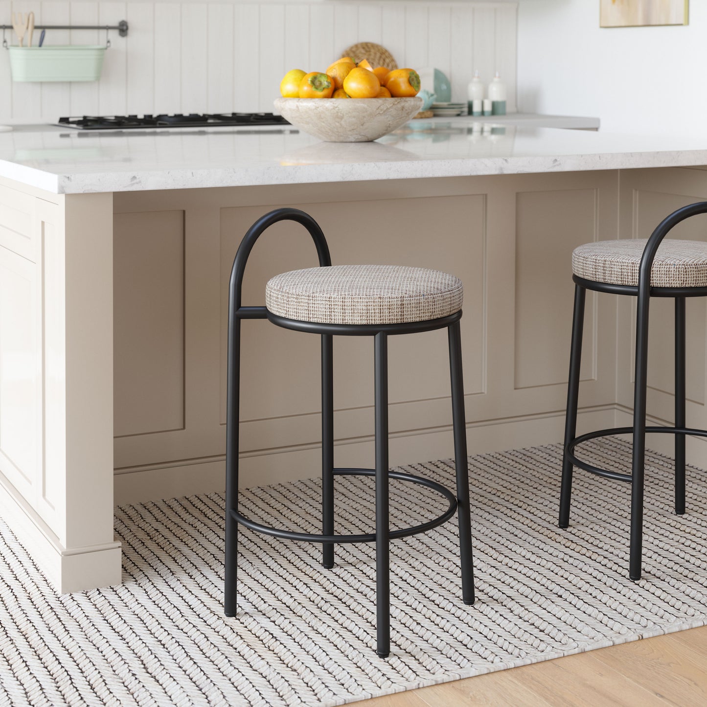 Sisal Counter Stool (Set of 2) Beige Tweed style shot 1