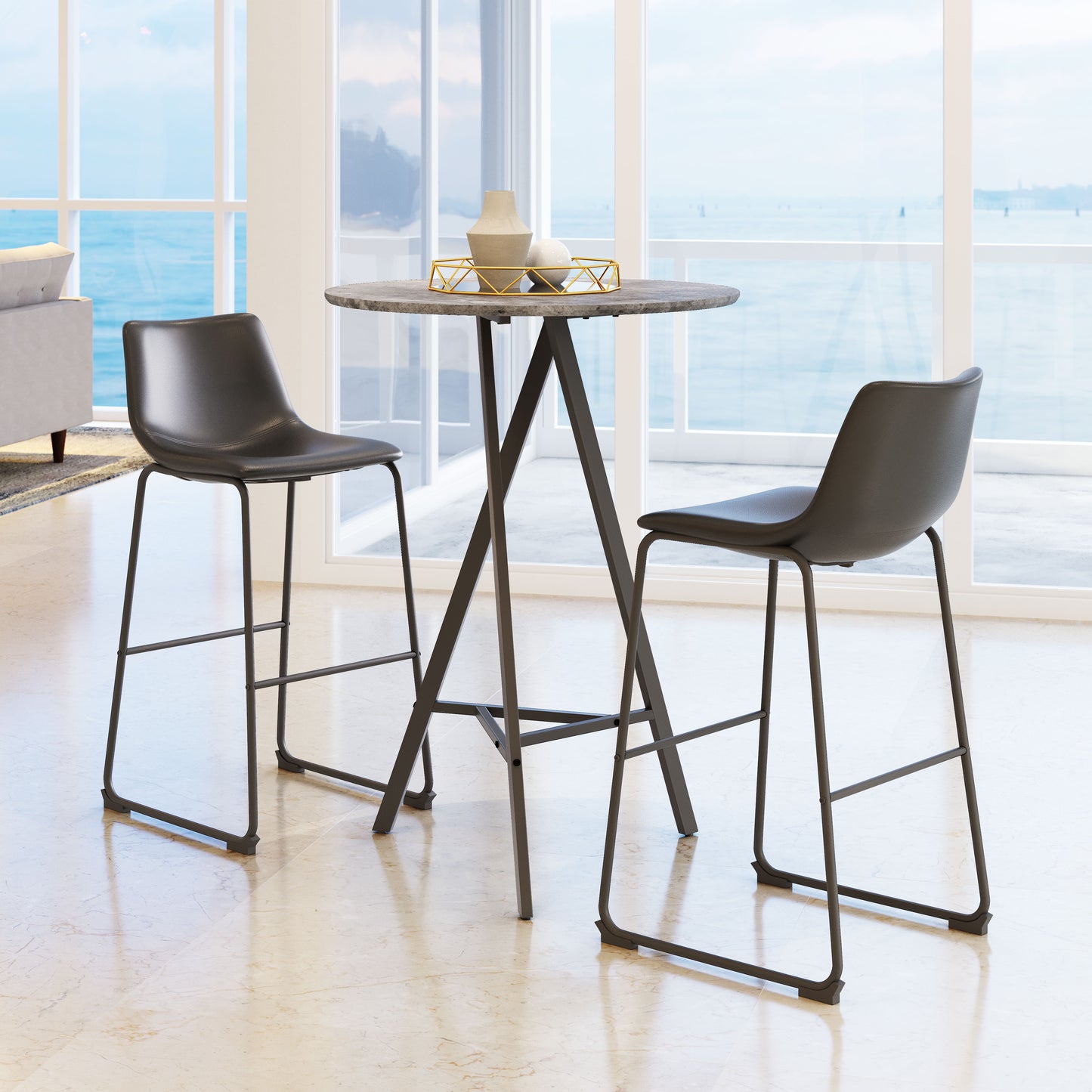 Smart Barstool (Set of 2) Black style shot 1
