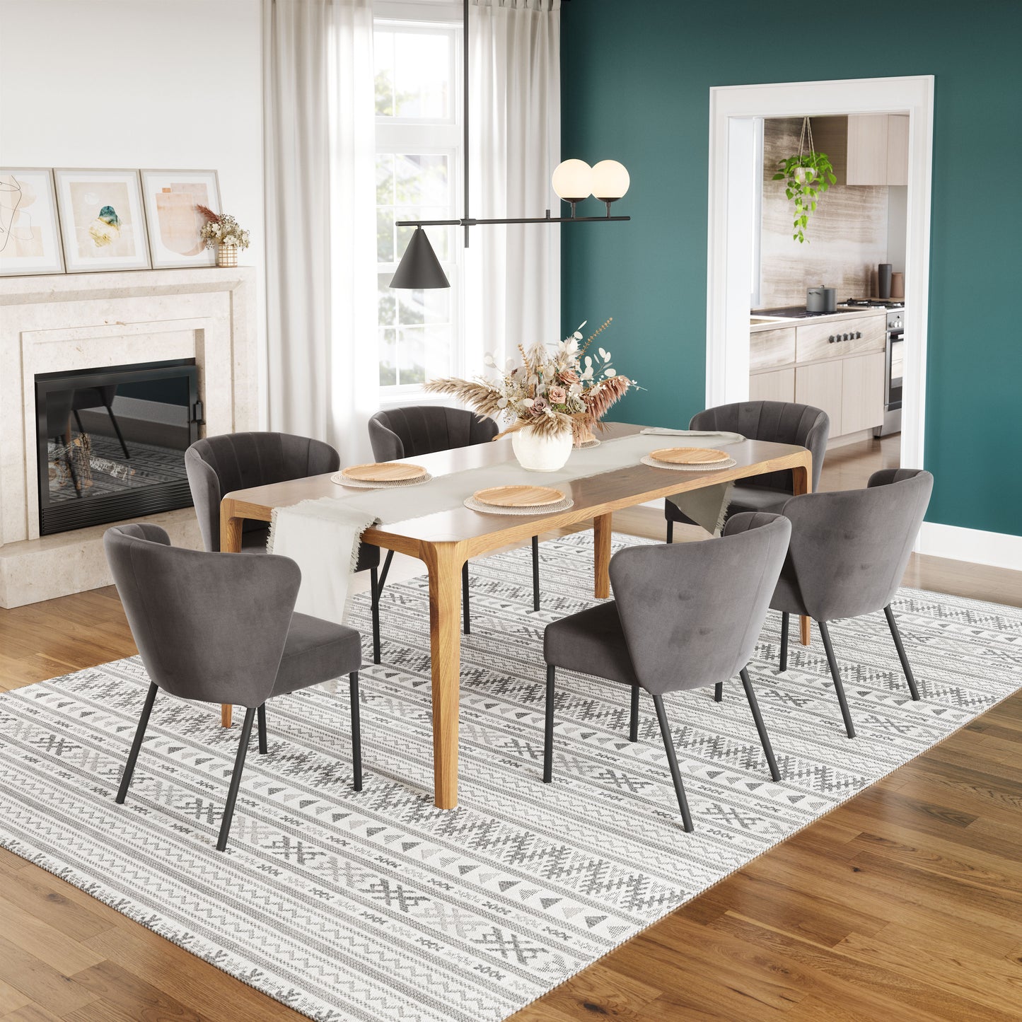 Aimee Dining Chair (Set of 2) Gray style shot 1