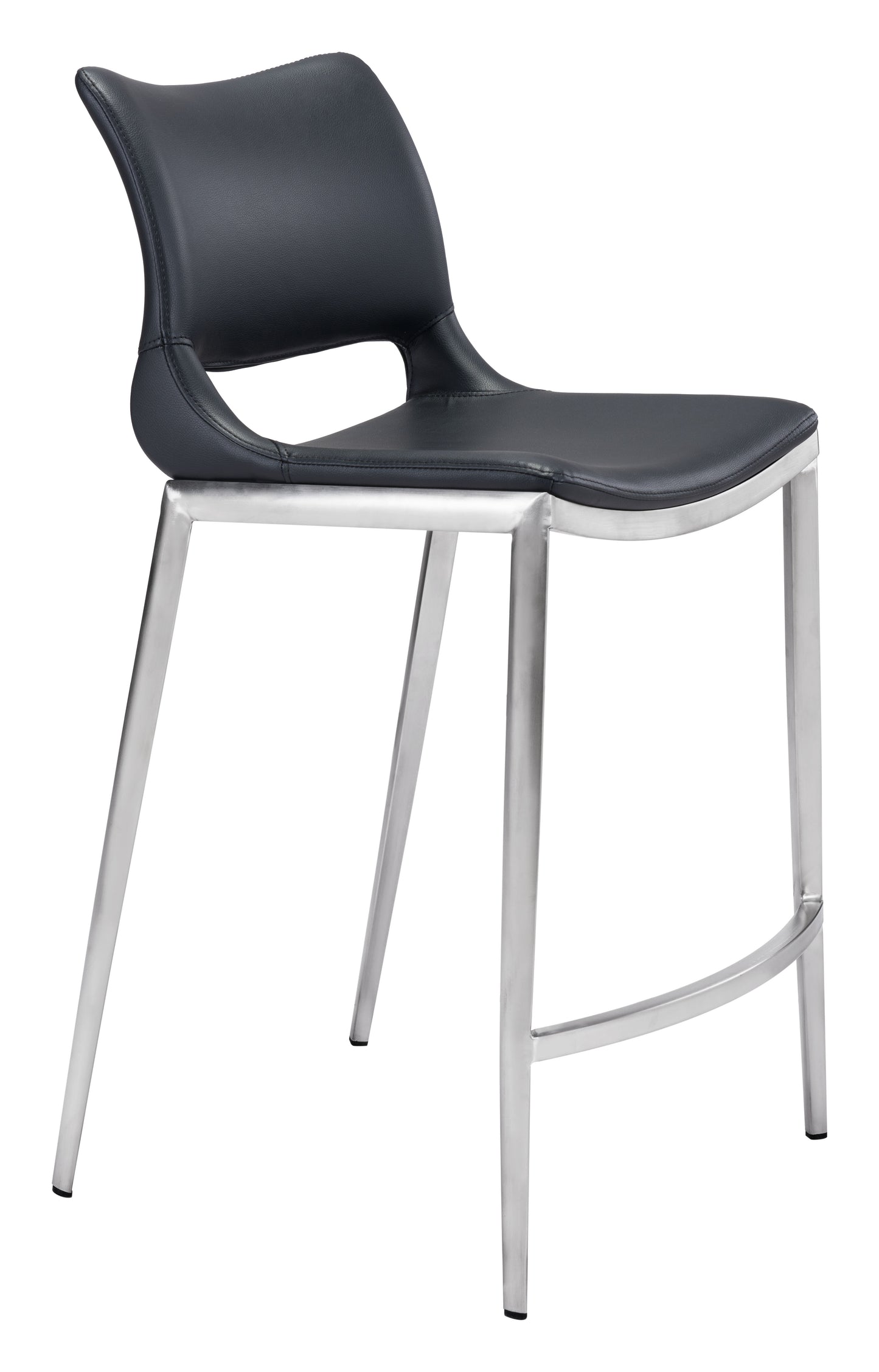 Ace Counter Stool (Set of 2) Black & Silver style shot 1