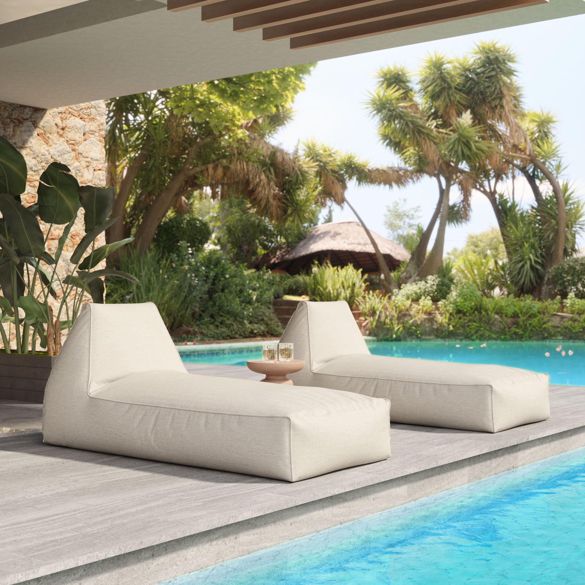Kalm Chaise Lounge Beige style shot 1
