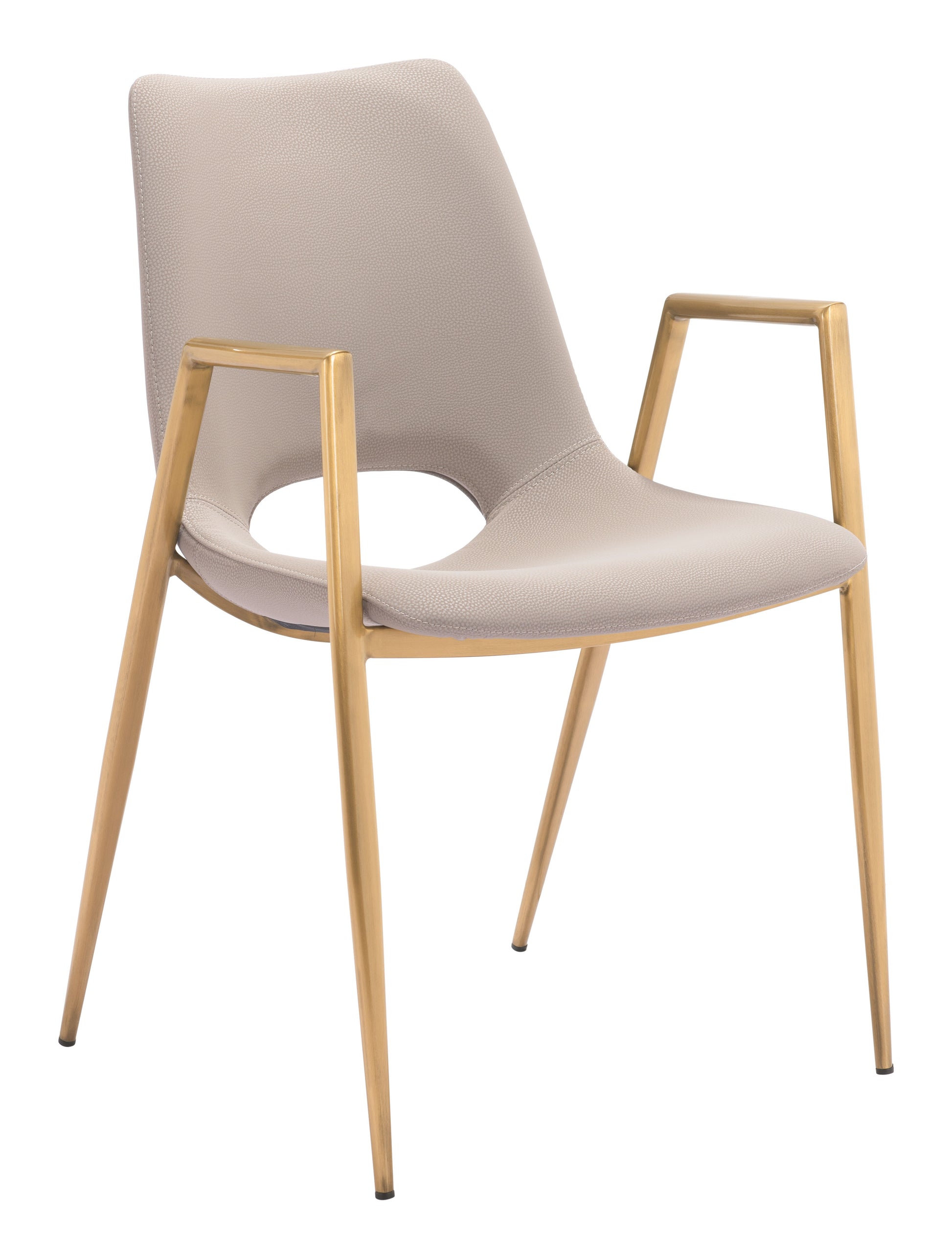 Desi Dining Chair (Set of 2) Beige & Gold style shot 2