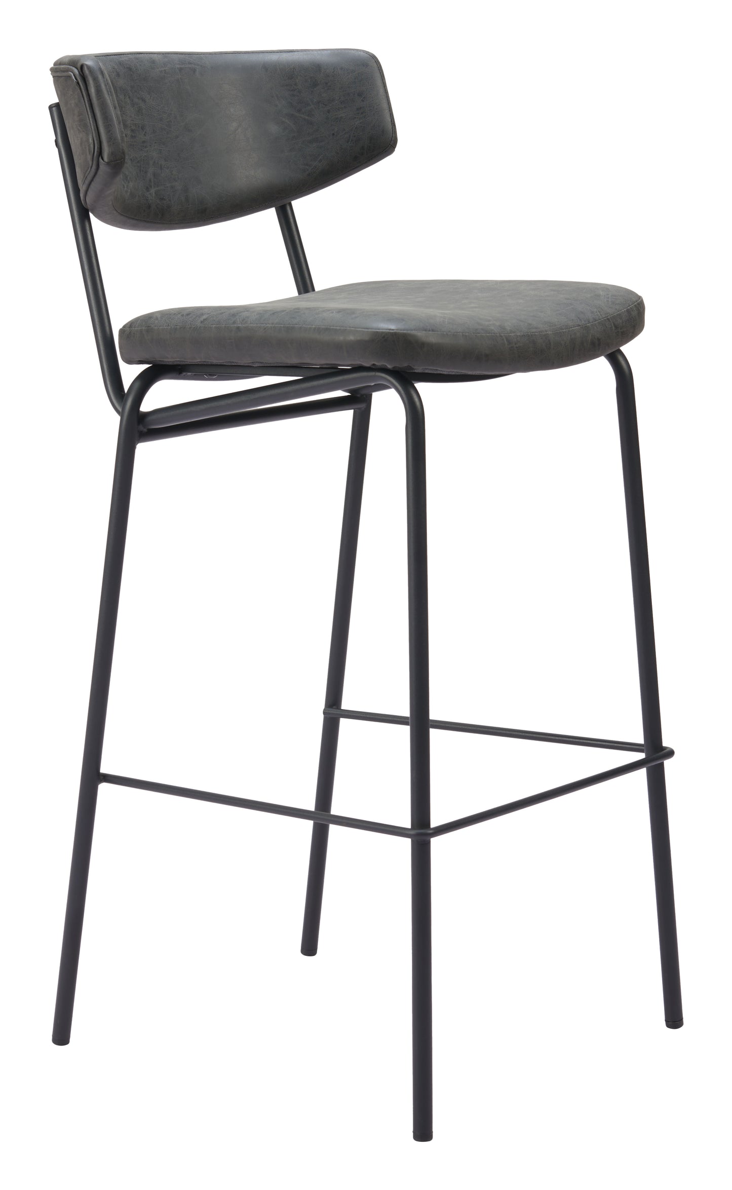 Charon Barstool (Set of 2) Vintage Black style shot 1