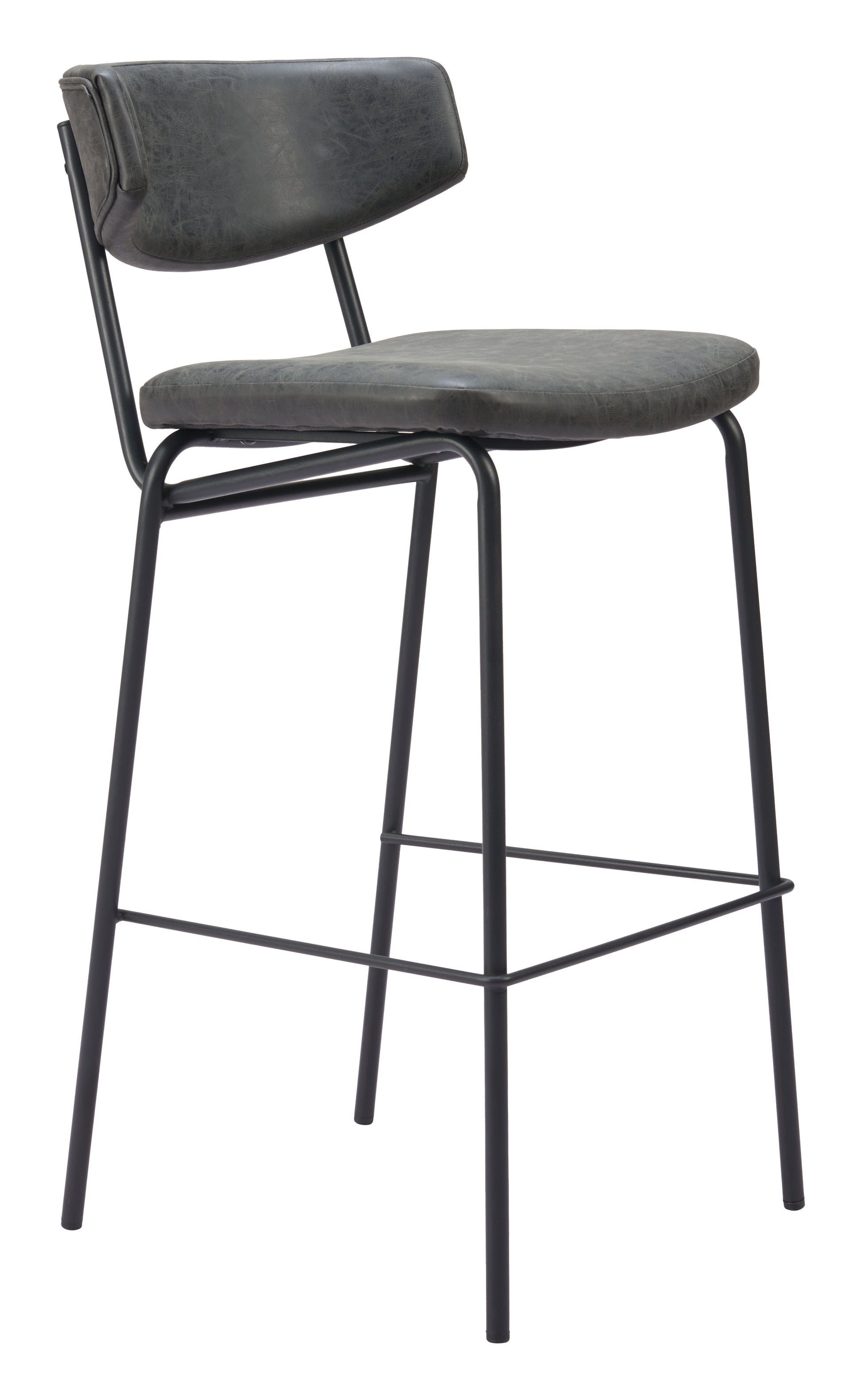 Charon Barstool (Set of 2) Vintage Black style shot 1