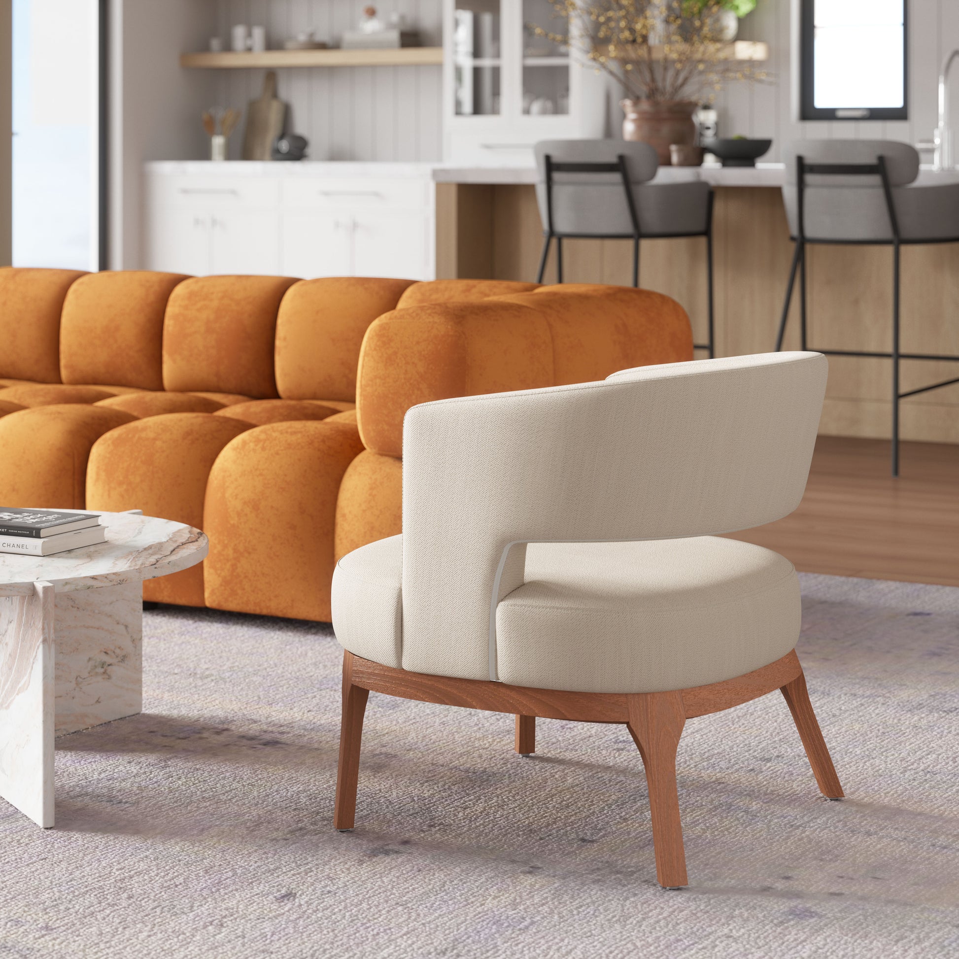Penryn Accent Chair Beige style shot 1