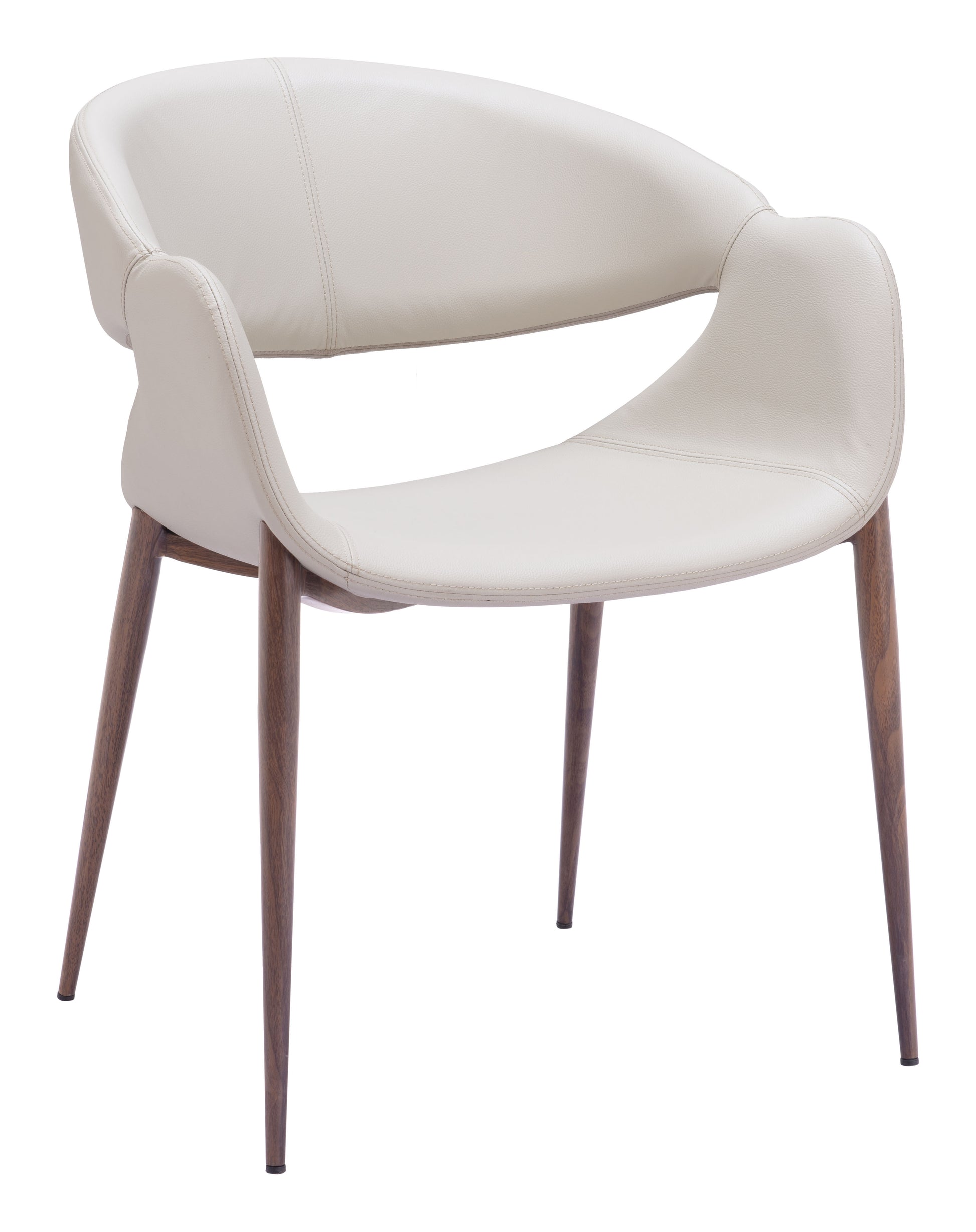 Limay Dining Chair (Set of 2) Beige & Walnut style shot 2