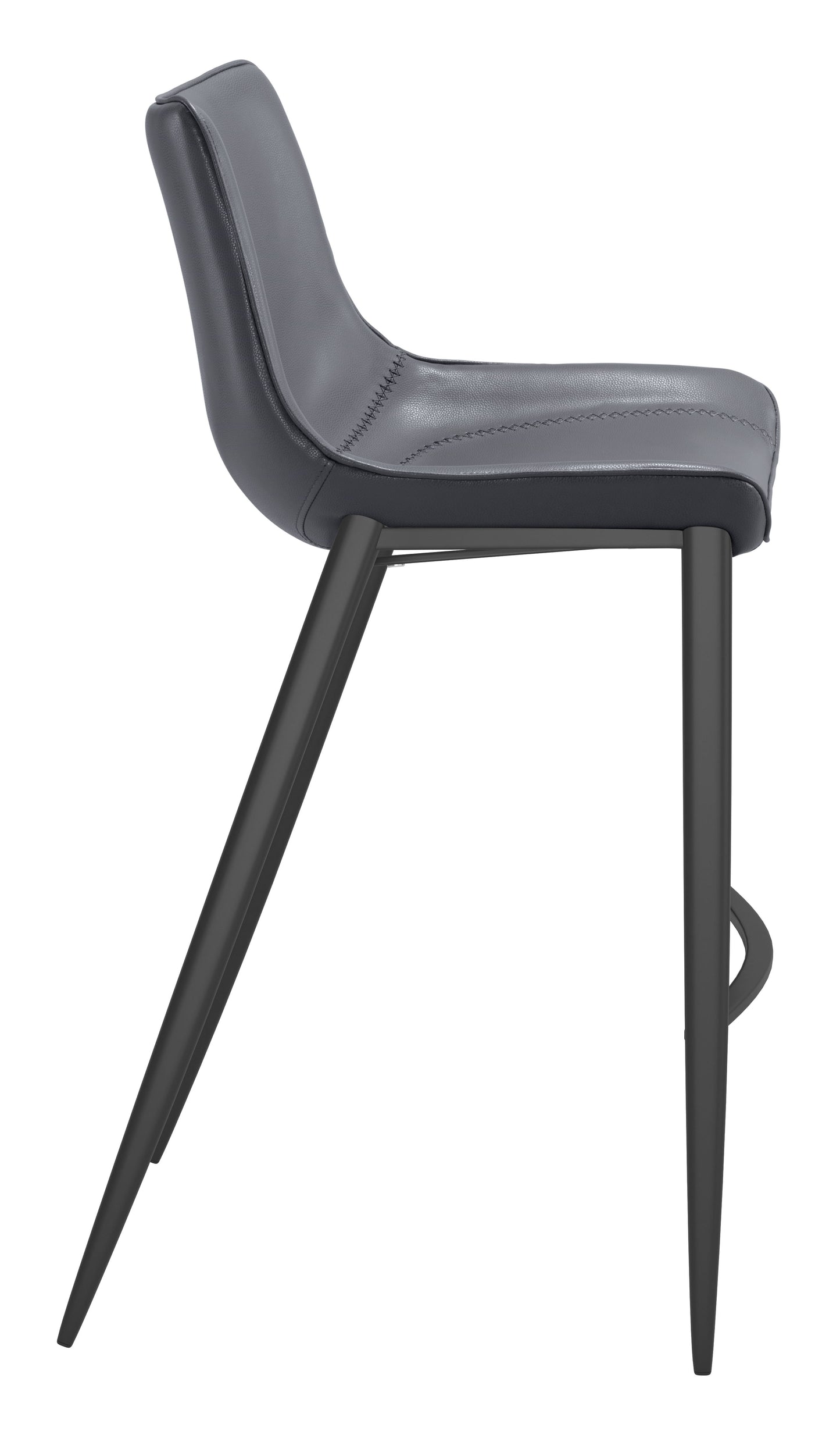 Magnus Barstool (Set of 2) Dark Gray & Black style shot 2