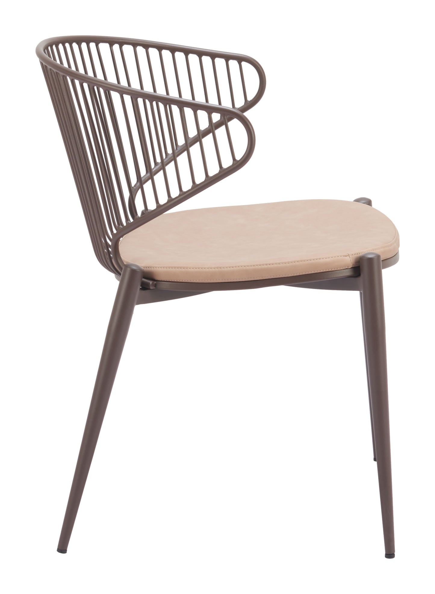 Silues Dining Chair (Set of 2) Taupe & Brown style shot 1