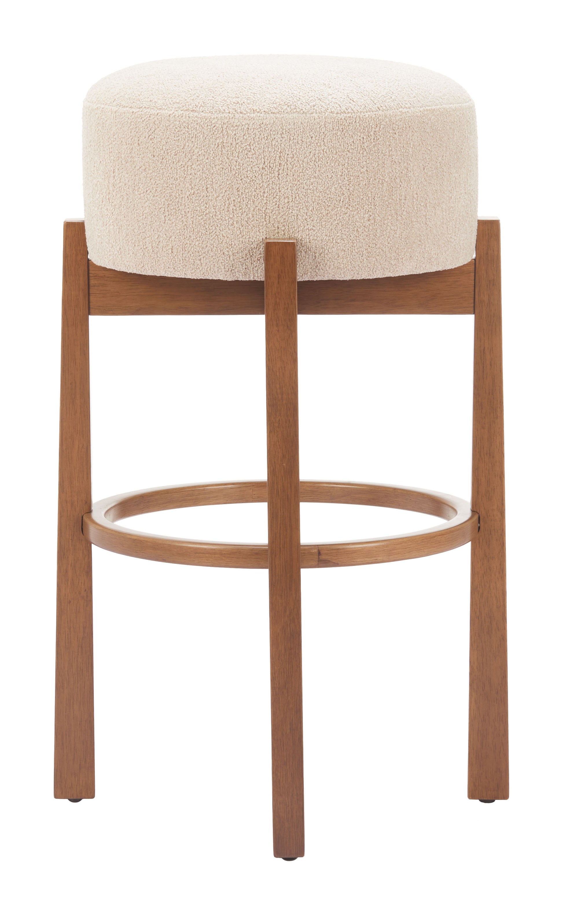 Nade Barstool (Set of 2) Beige & Walnut style shot 2
