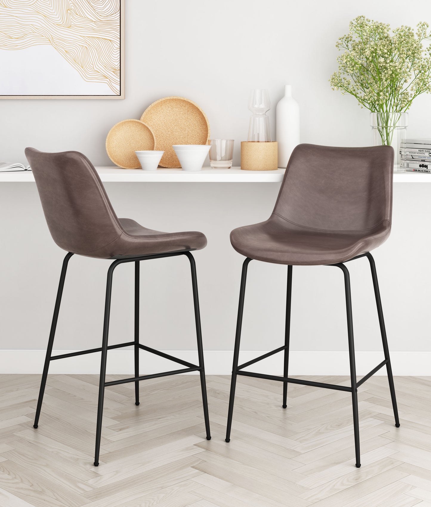 Byron Counter Stool Brown style shot 1