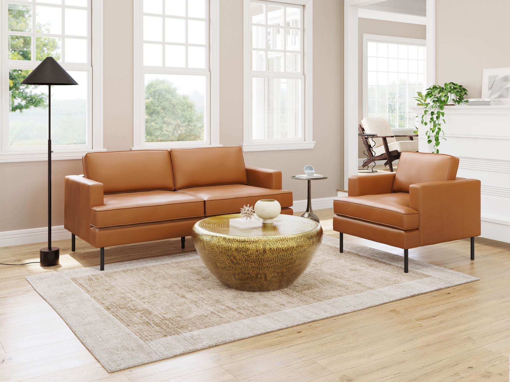 Decade Armchair Brown style shot 1