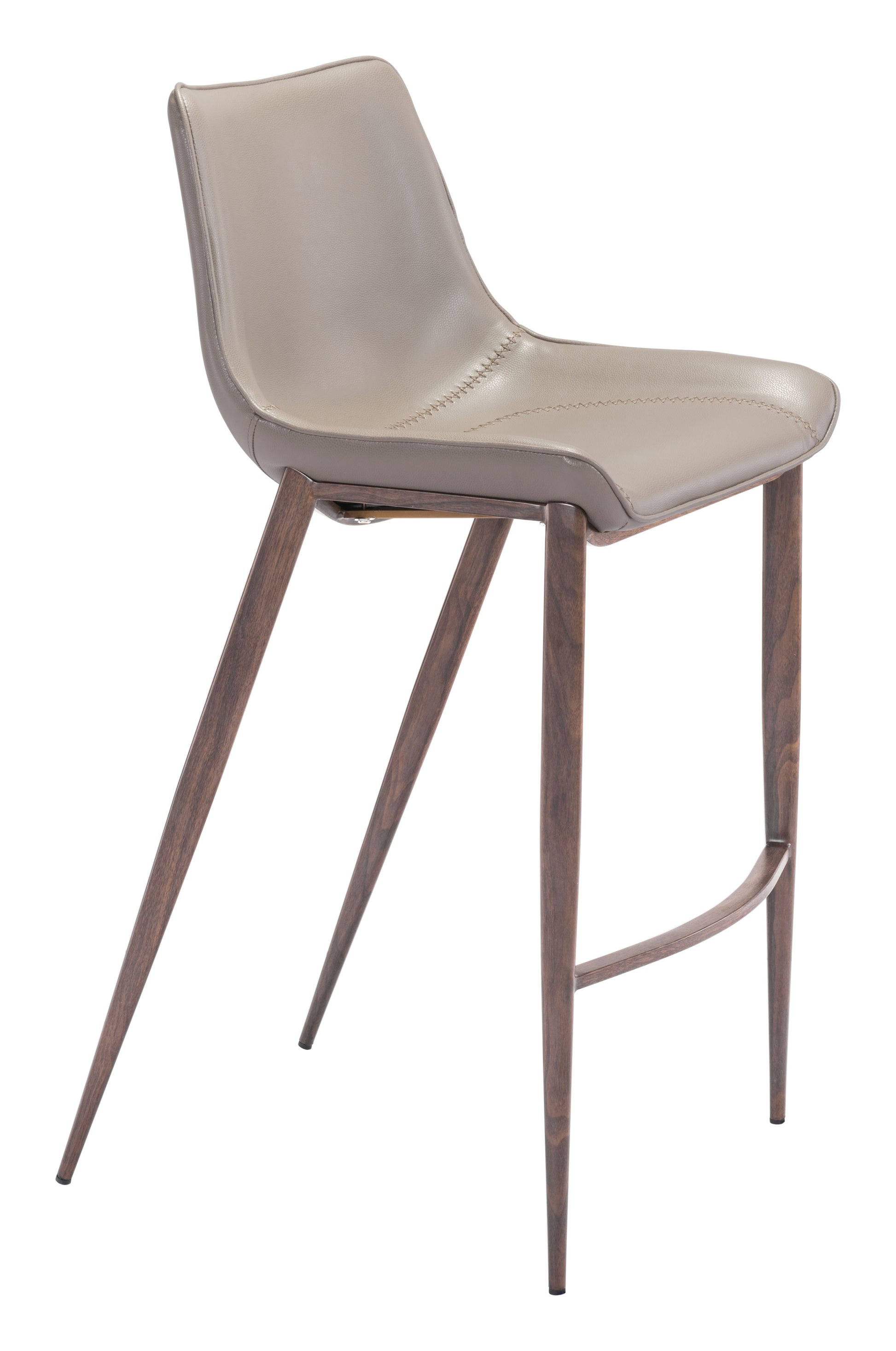 Magnus Barstool (Set of 2) Brown & Walnut style shot 2