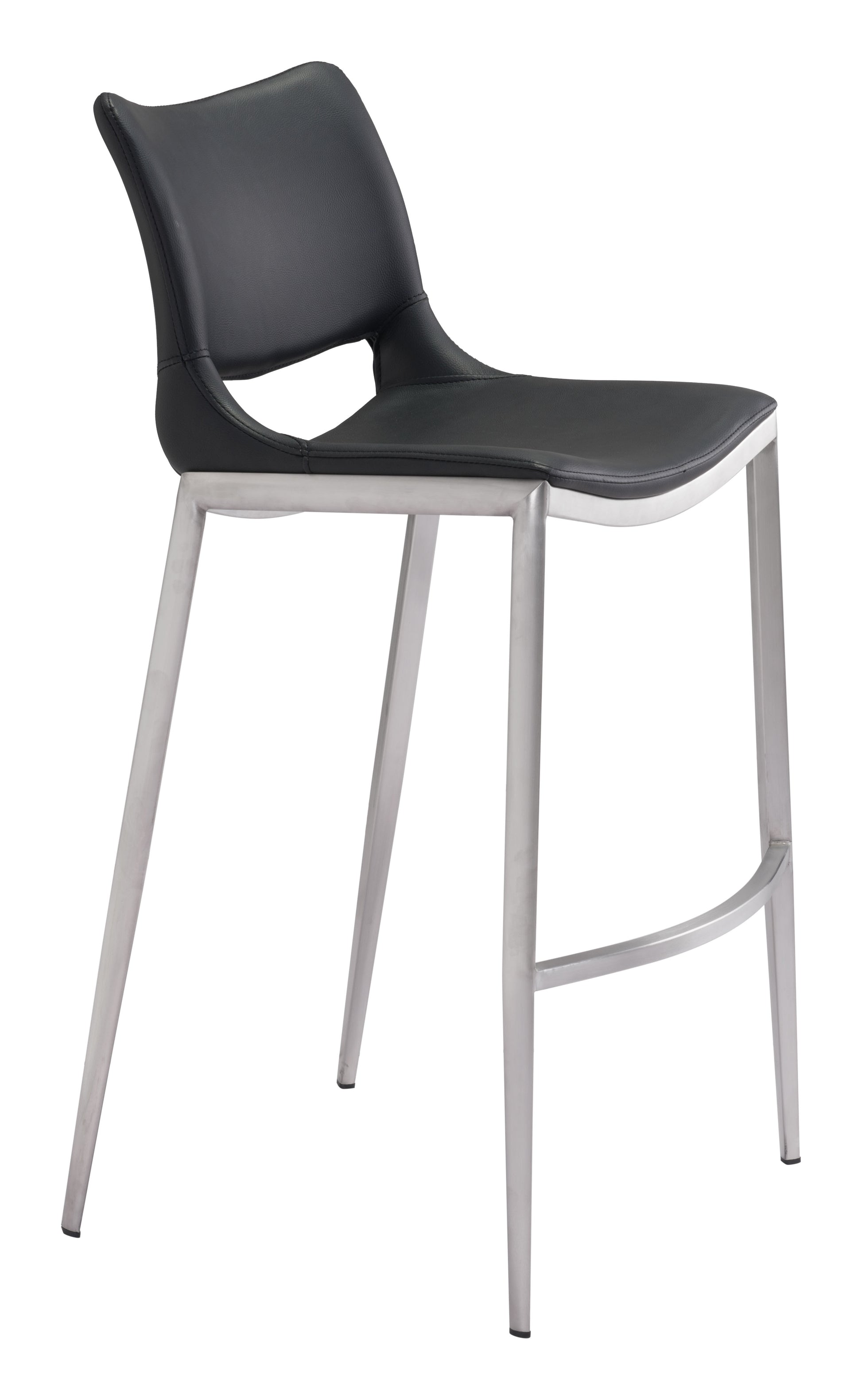 Ace Barstool (Set of 2) Black & Silver style shot 2