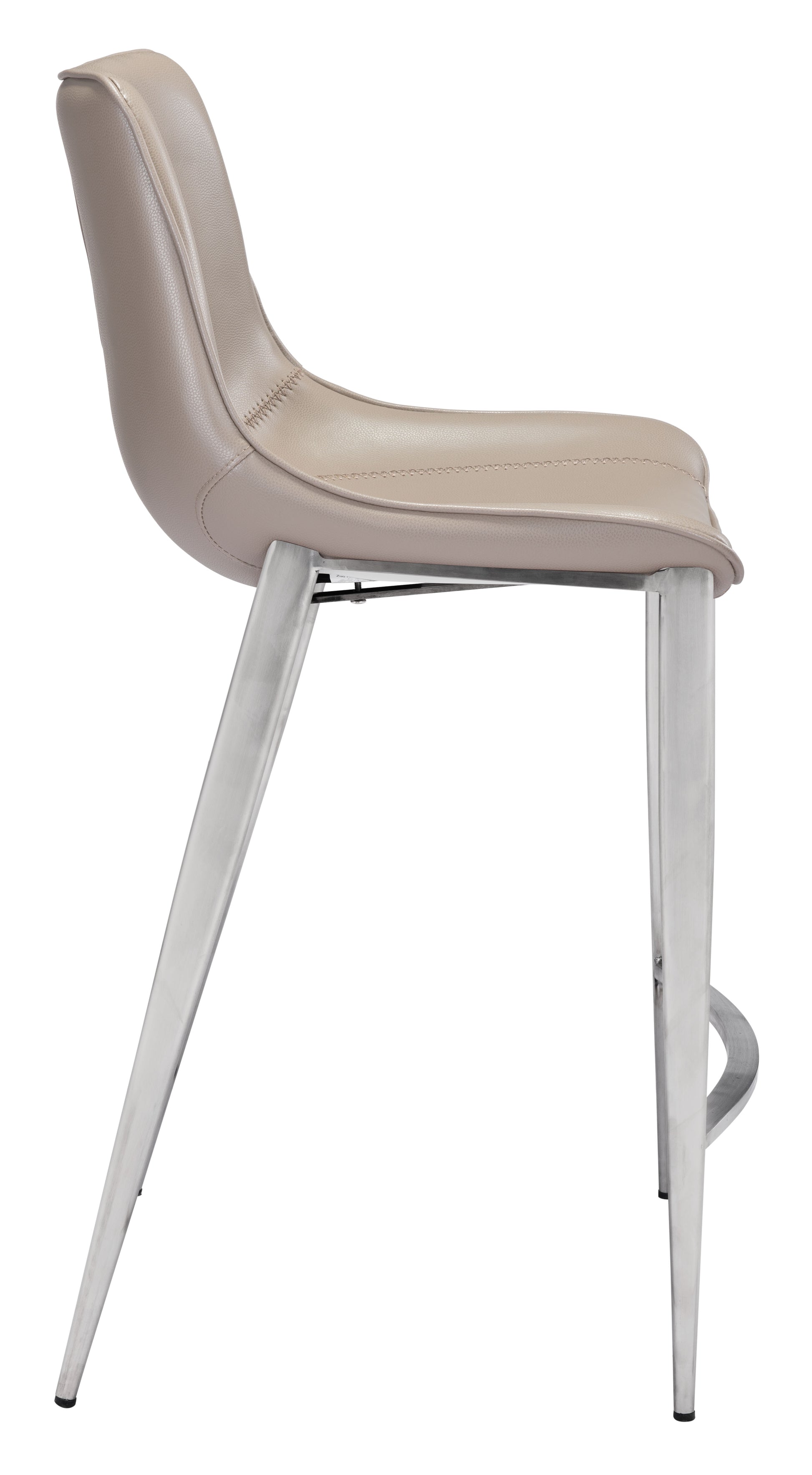 Magnus Counter Stool (Set of 2) Brown & Silver style shot 2
