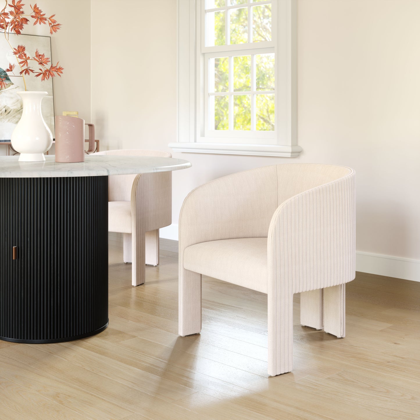 Hull Accent Chair Beige style shot 1