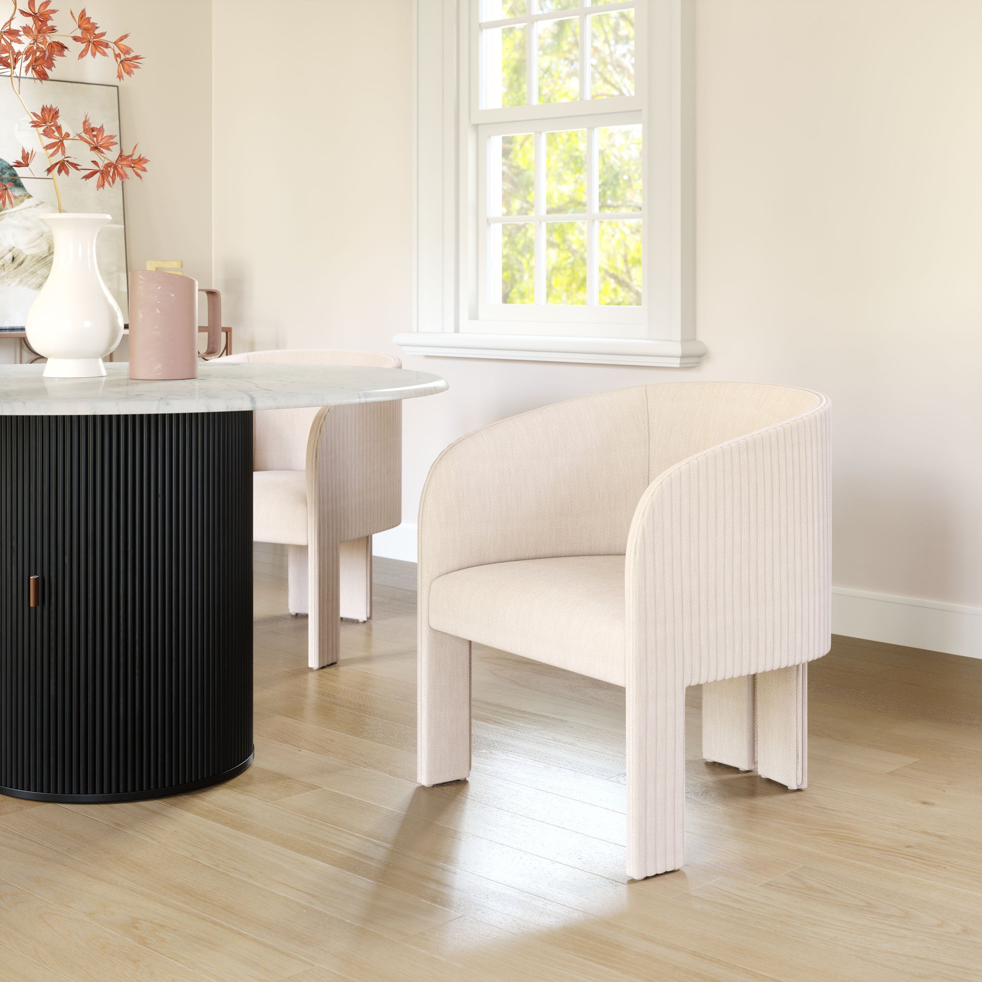 Hull Accent Chair Beige style shot 1