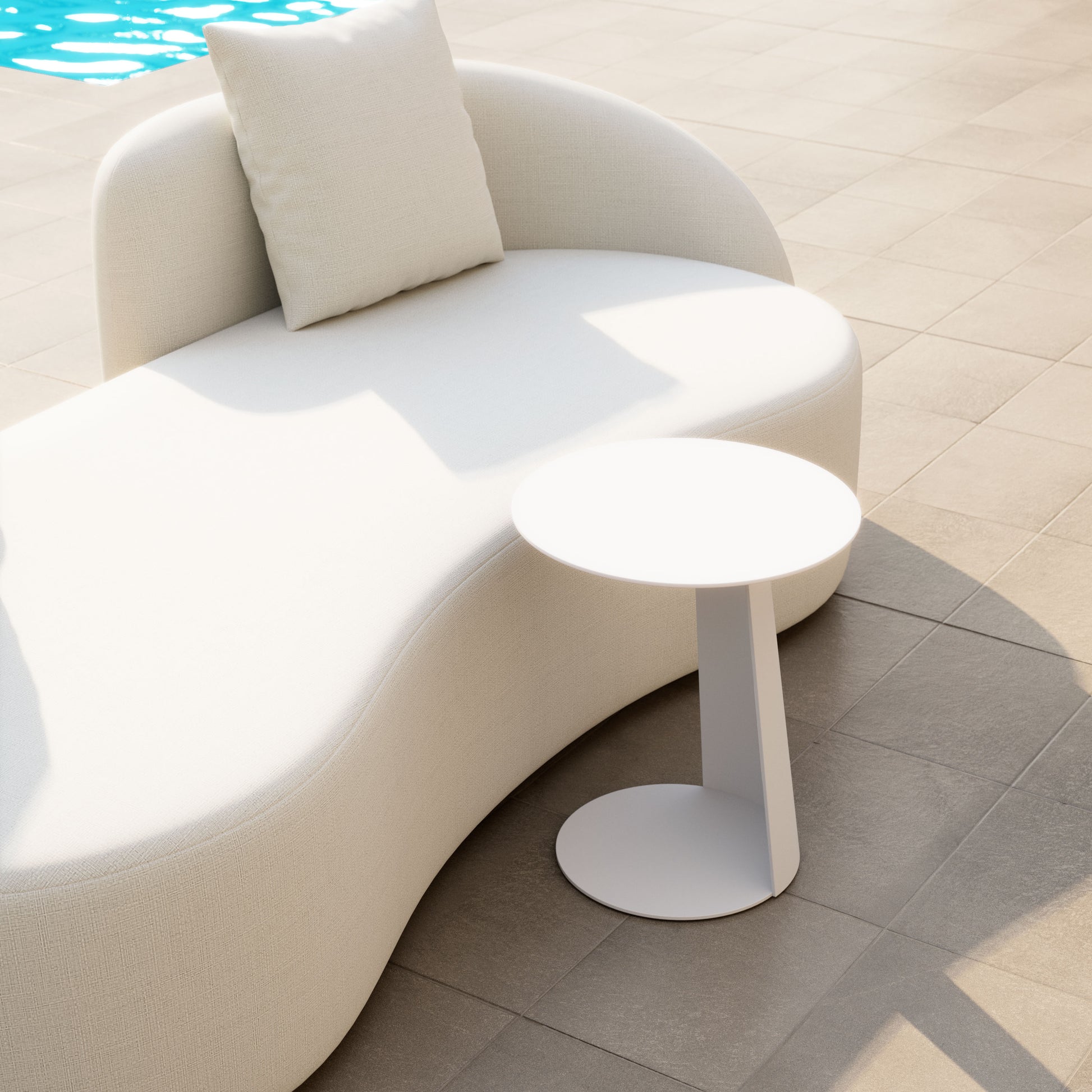 Sunny Isles Side Table White style shot 1