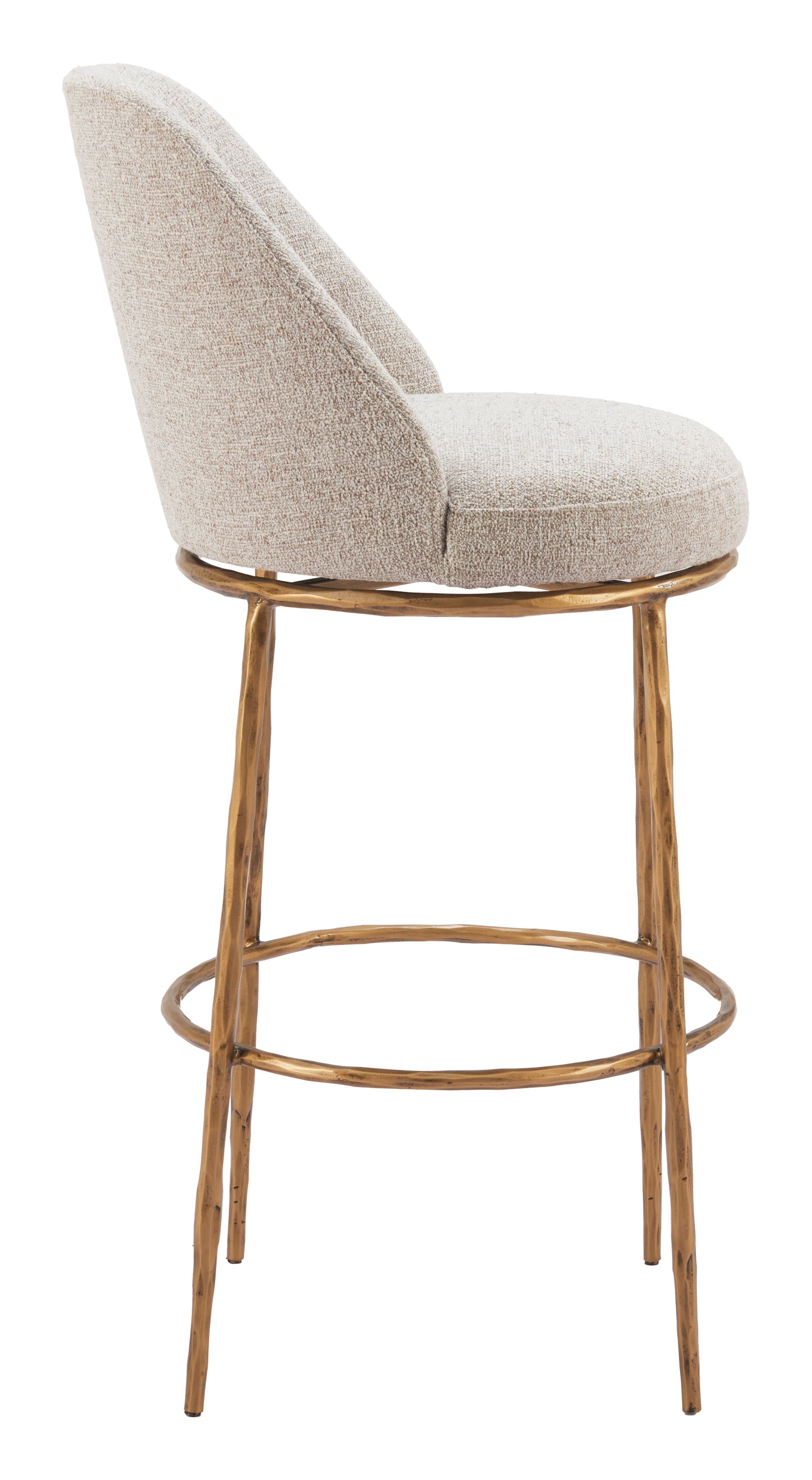 Nordhavn Swivel Barstool Beige & Gold style shot 2