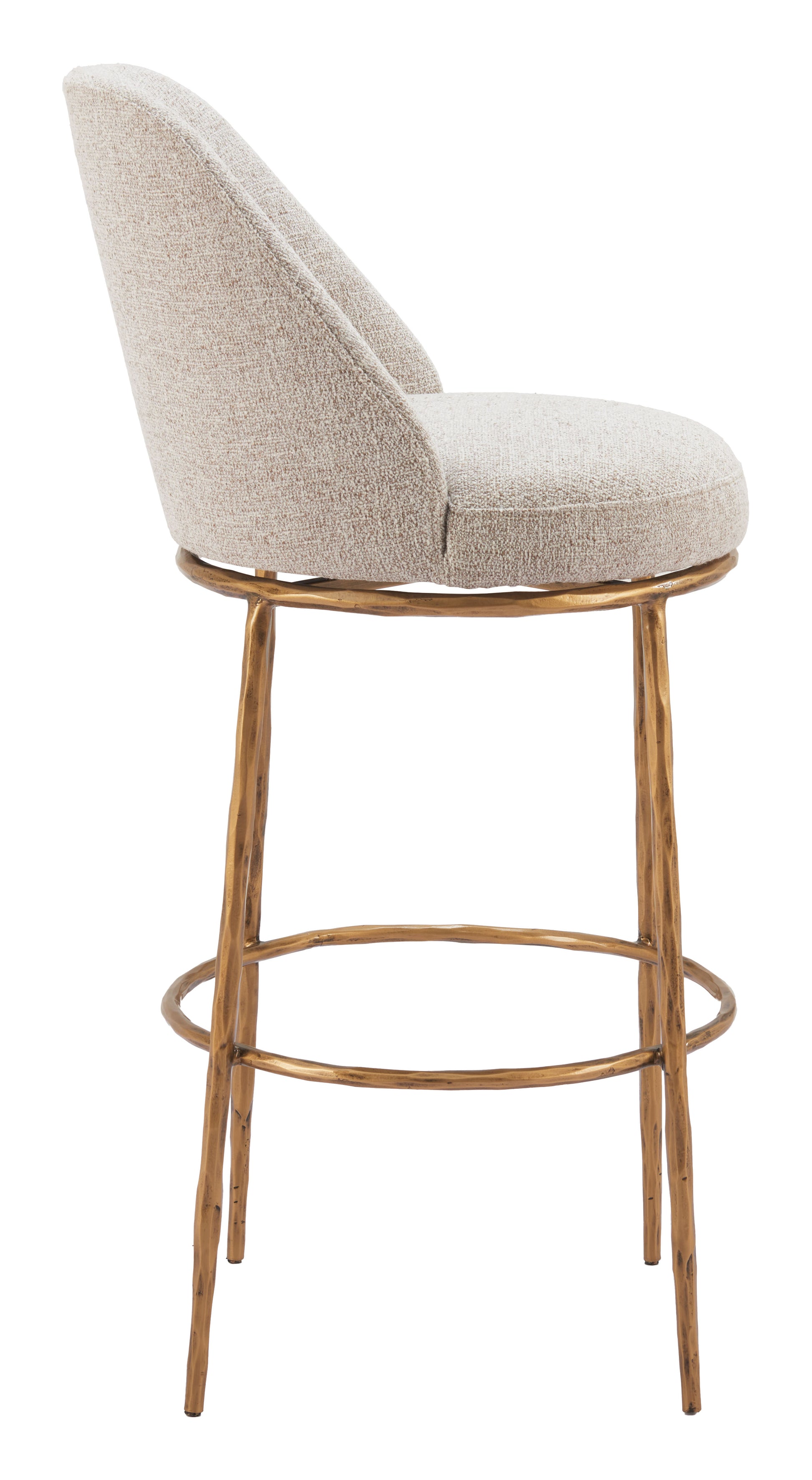 Nordhavn Swivel Barstool Beige & Gold style shot 2