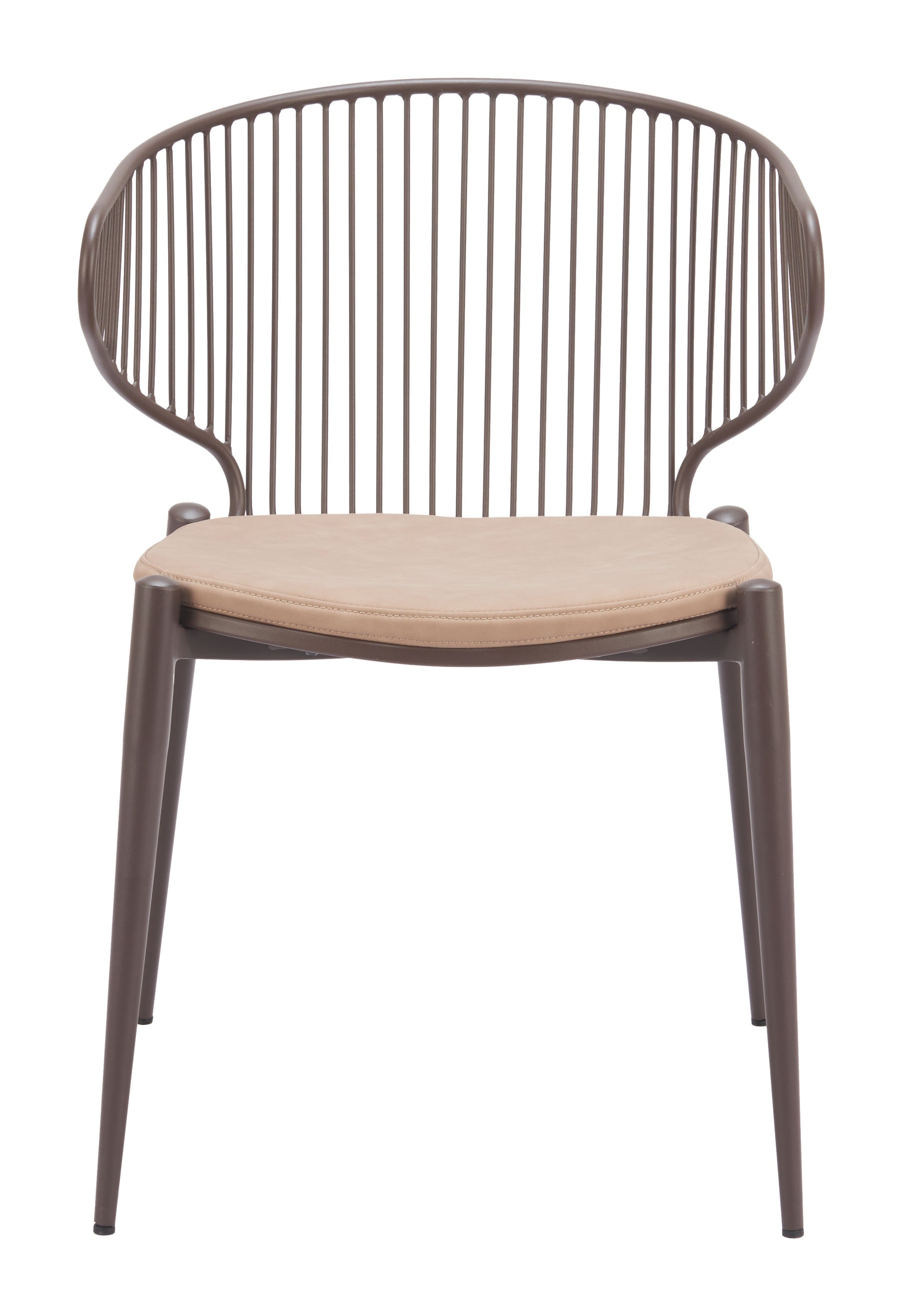 Silues Dining Chair (Set of 2) Taupe & Brown style shot 2