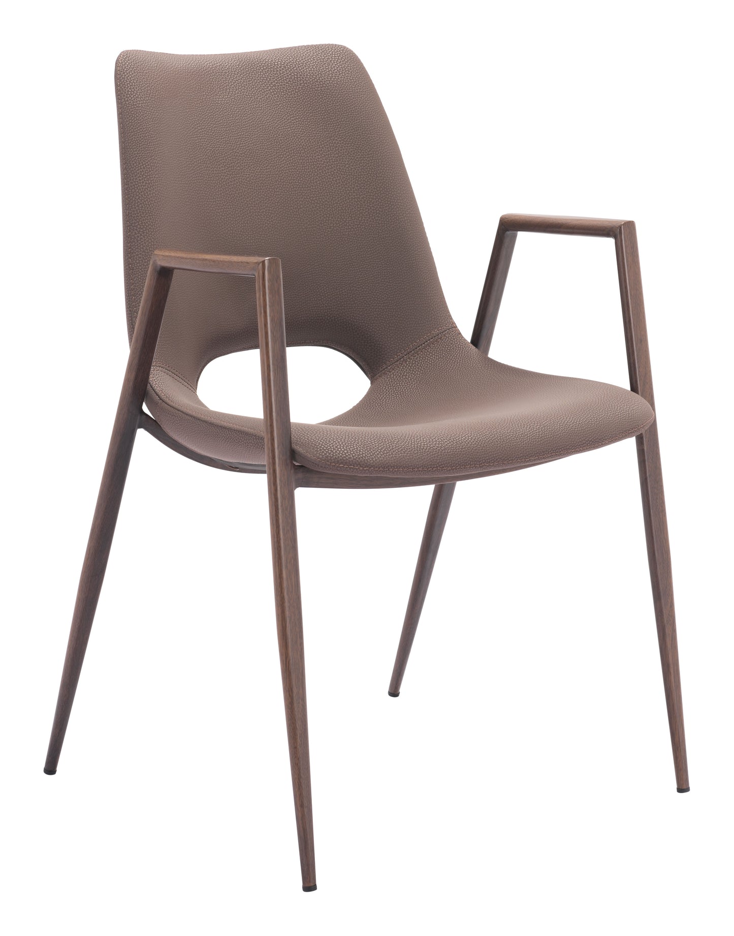 Desi Dining Chair (Set of 2) Brown & Walnut style shot 1