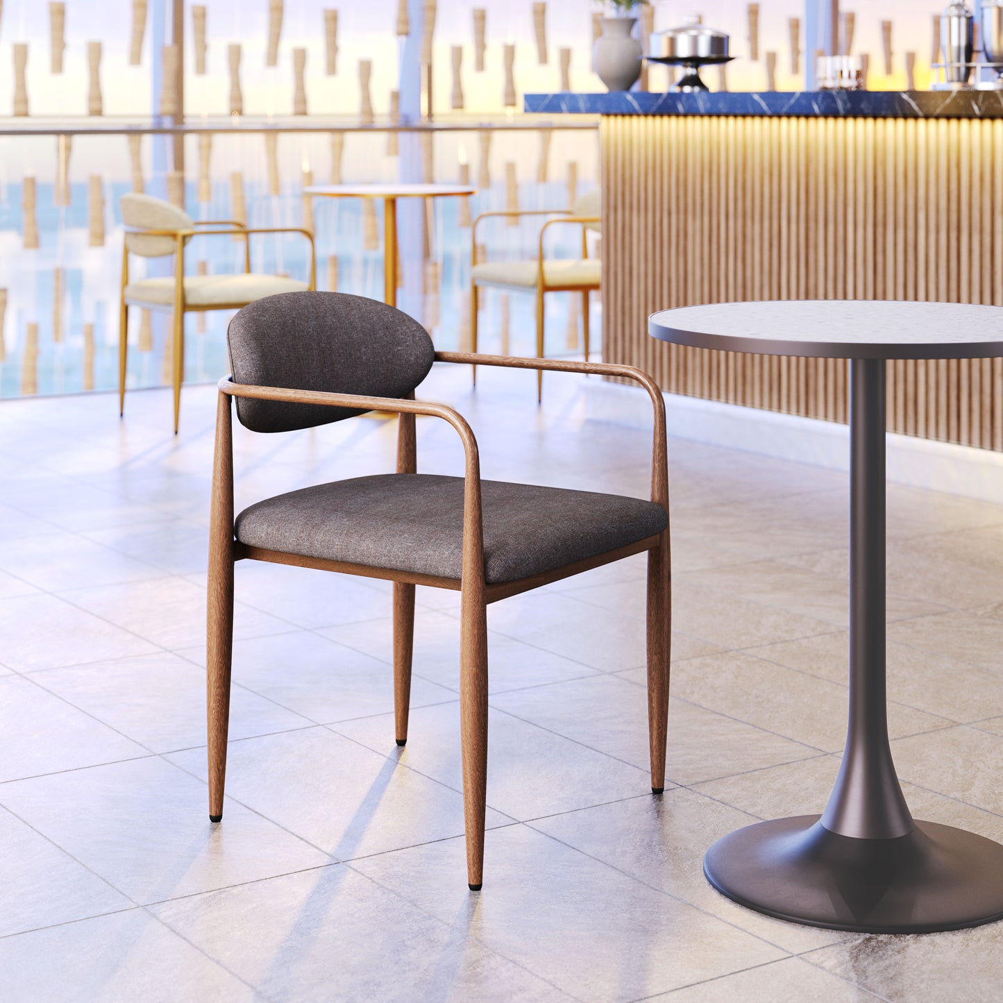Zens Dining Chair (Set of 2) Truffle Gray style shot 1