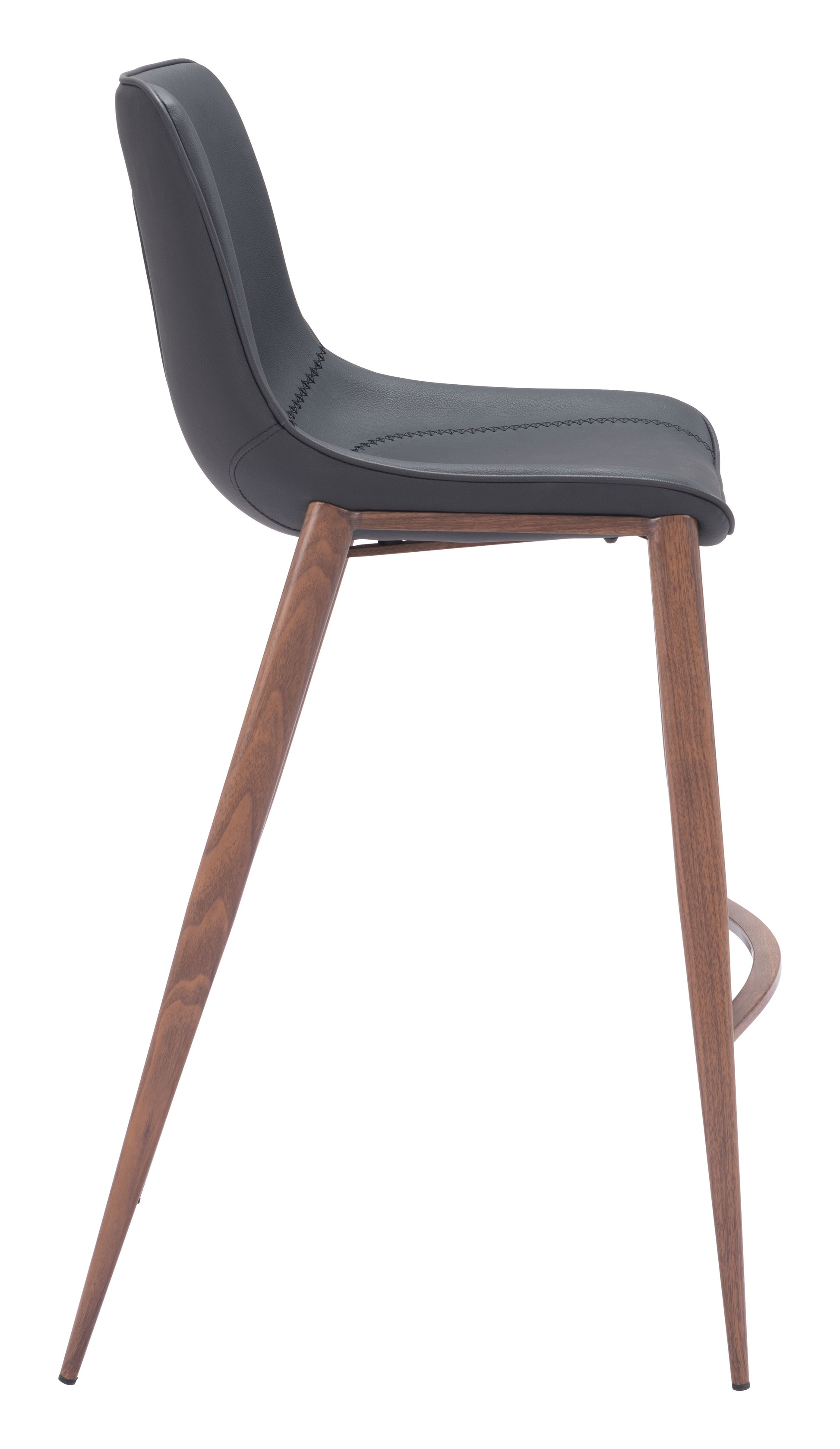 Magnus Barstool (Set of 2) Black & Walnut style shot 2