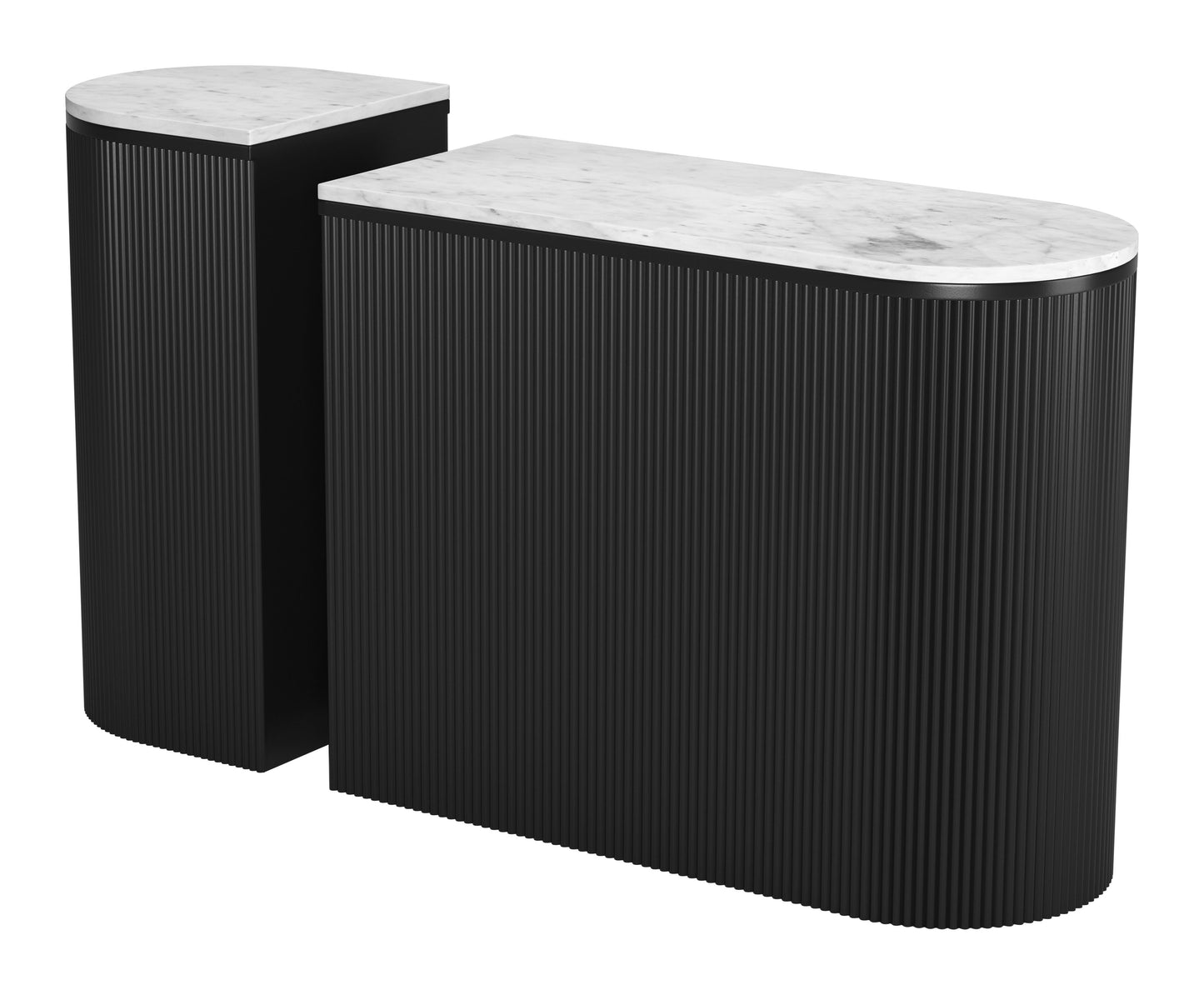 Ormara Console Table Set (2-Piece) White & Black style shot 1