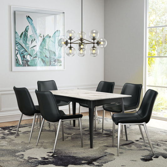 Magnus Dining Chair (Set of 2) Black & Silver style shot 1