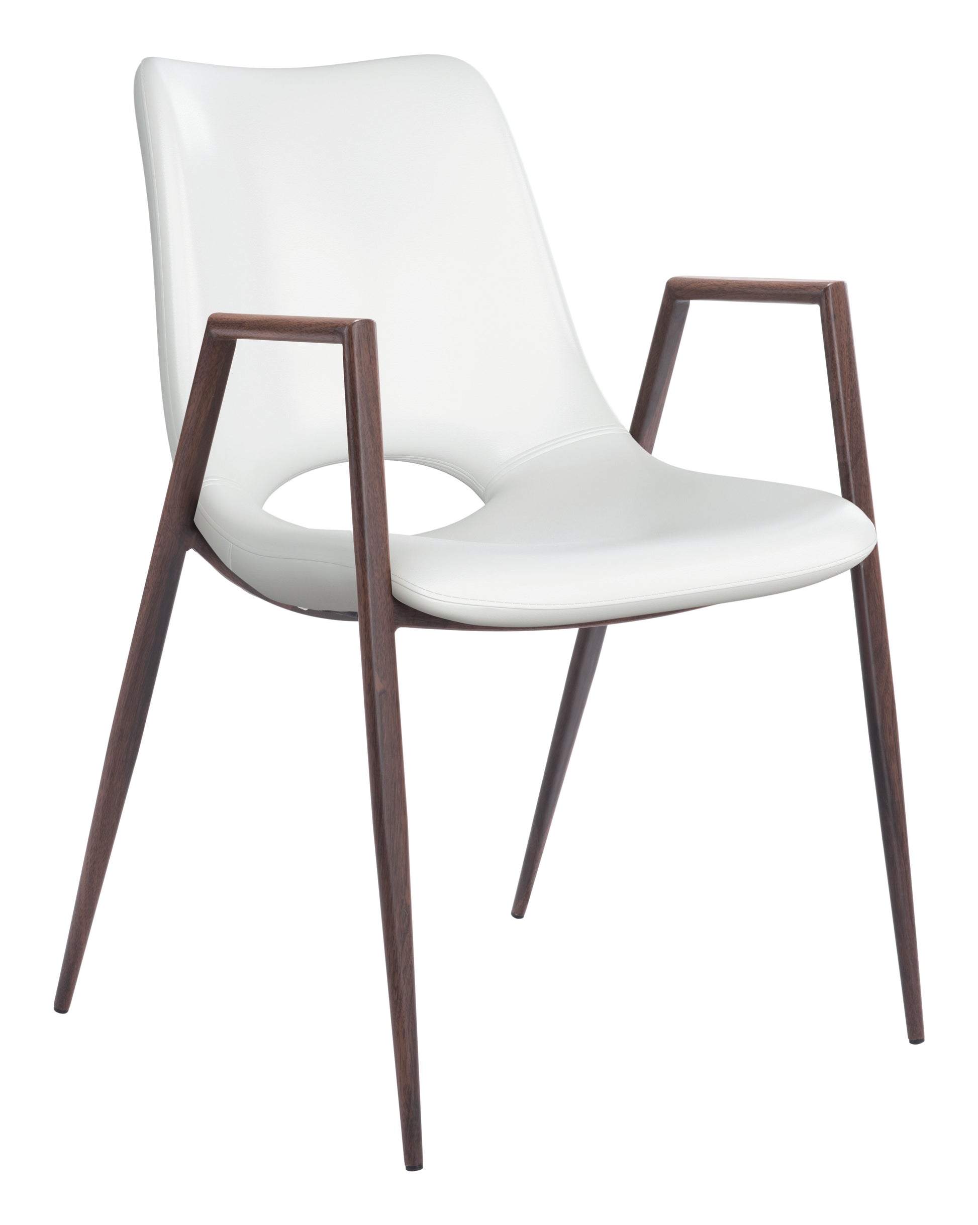 Desi Dining Chair (Set of 2) White & Walnut style shot 1
