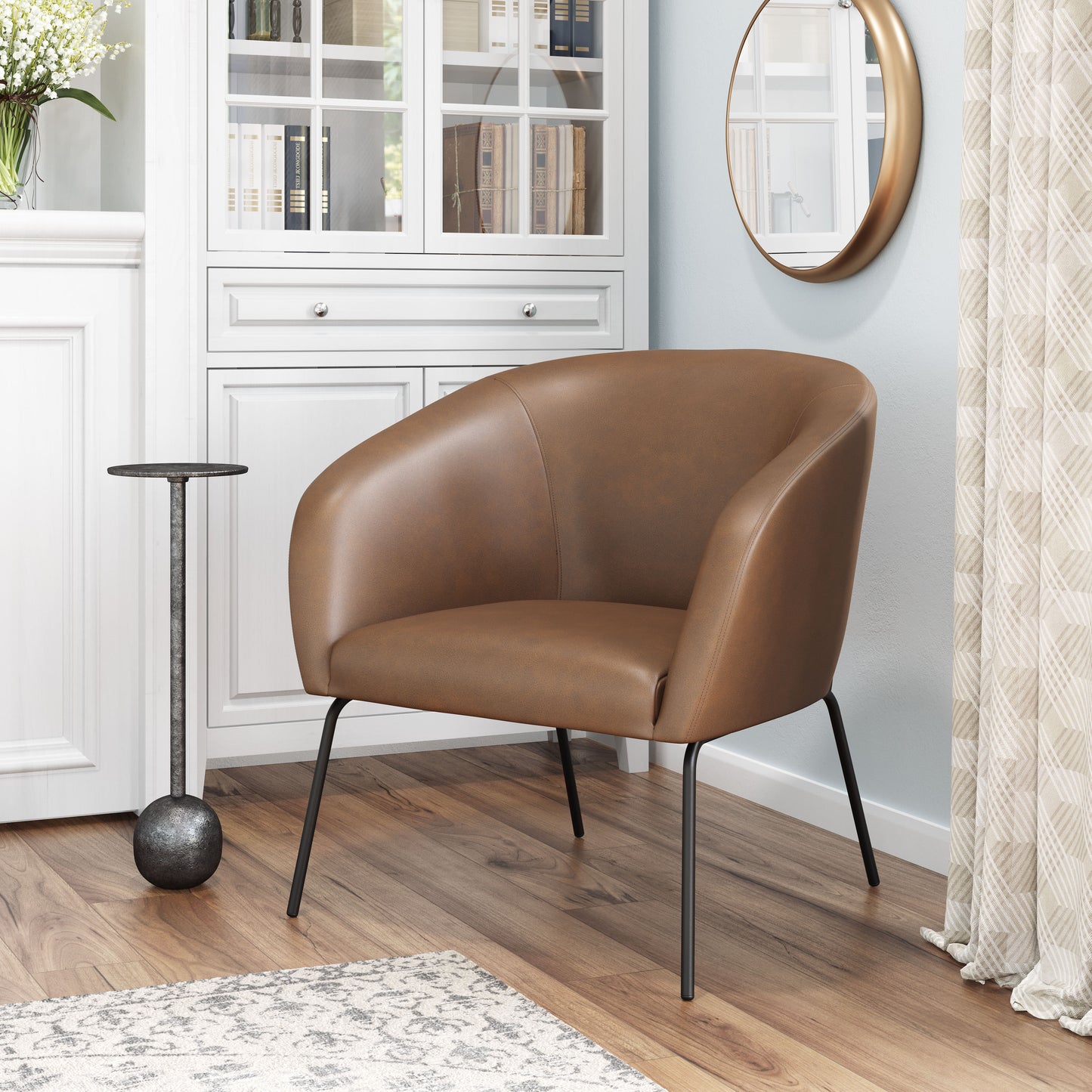 Quinten Accent Chair Vintage Brown style shot 1