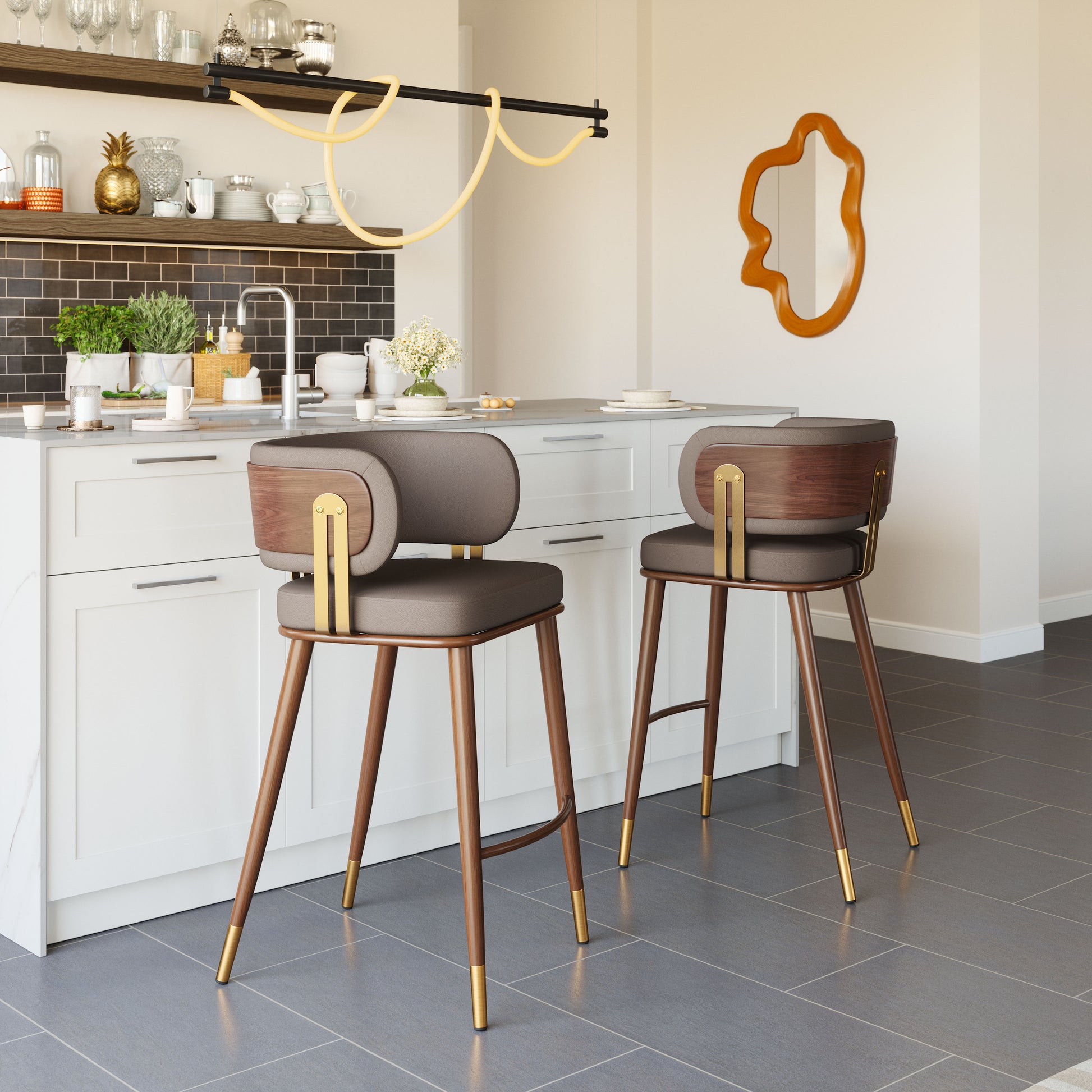 Brew Barstool Brown & Walnut style shot 1