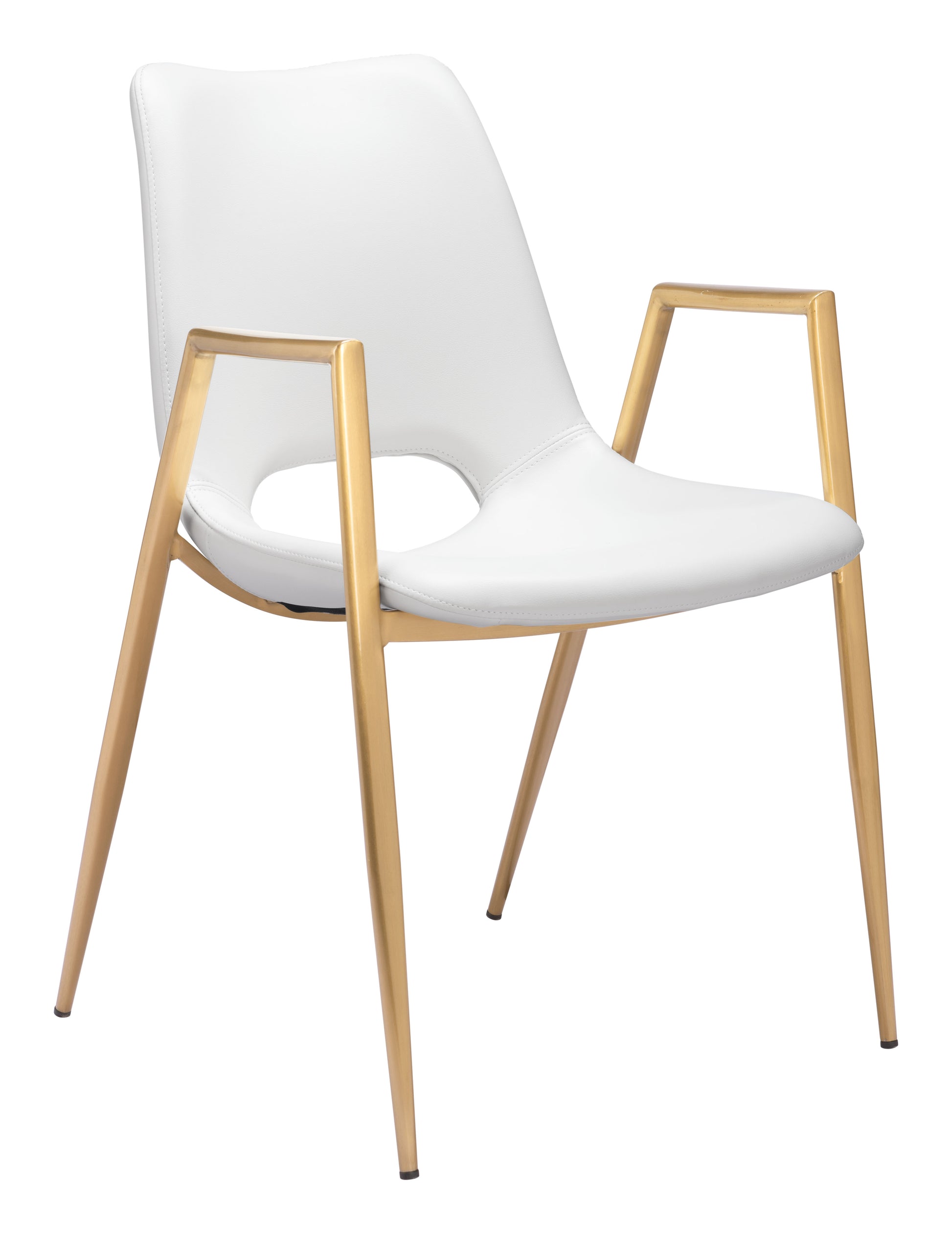 Desi Dining Chair (Set of 2) White & Gold style shot 2