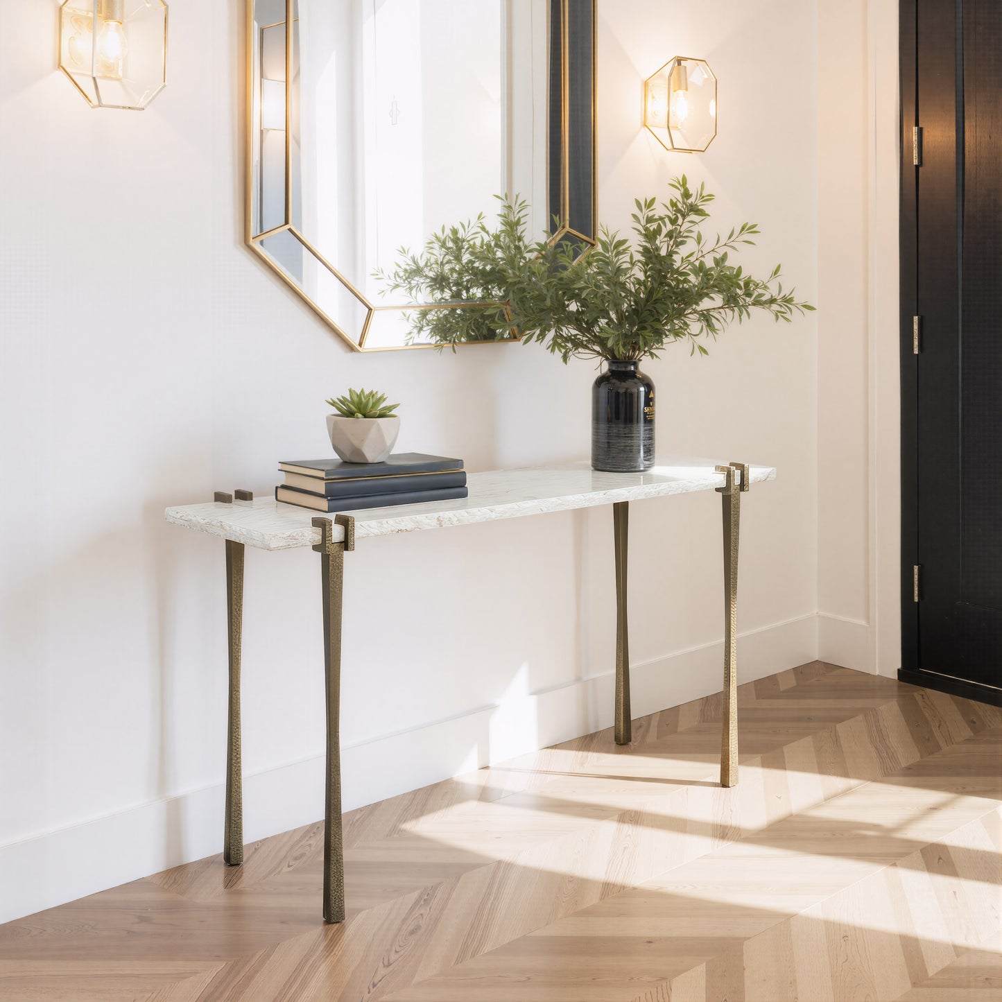 Rench Console Table White style shot 1