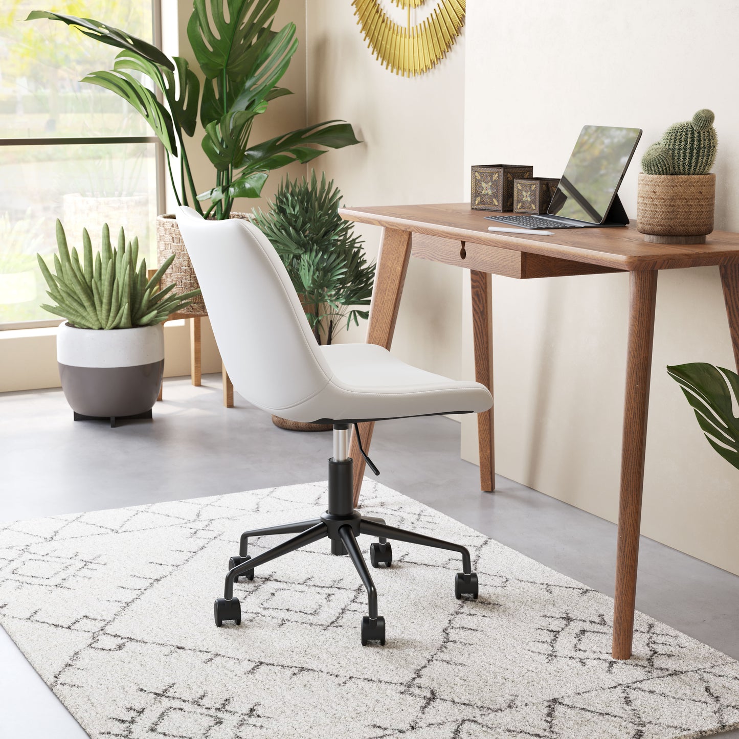 Byron Office Chair White style shot 1