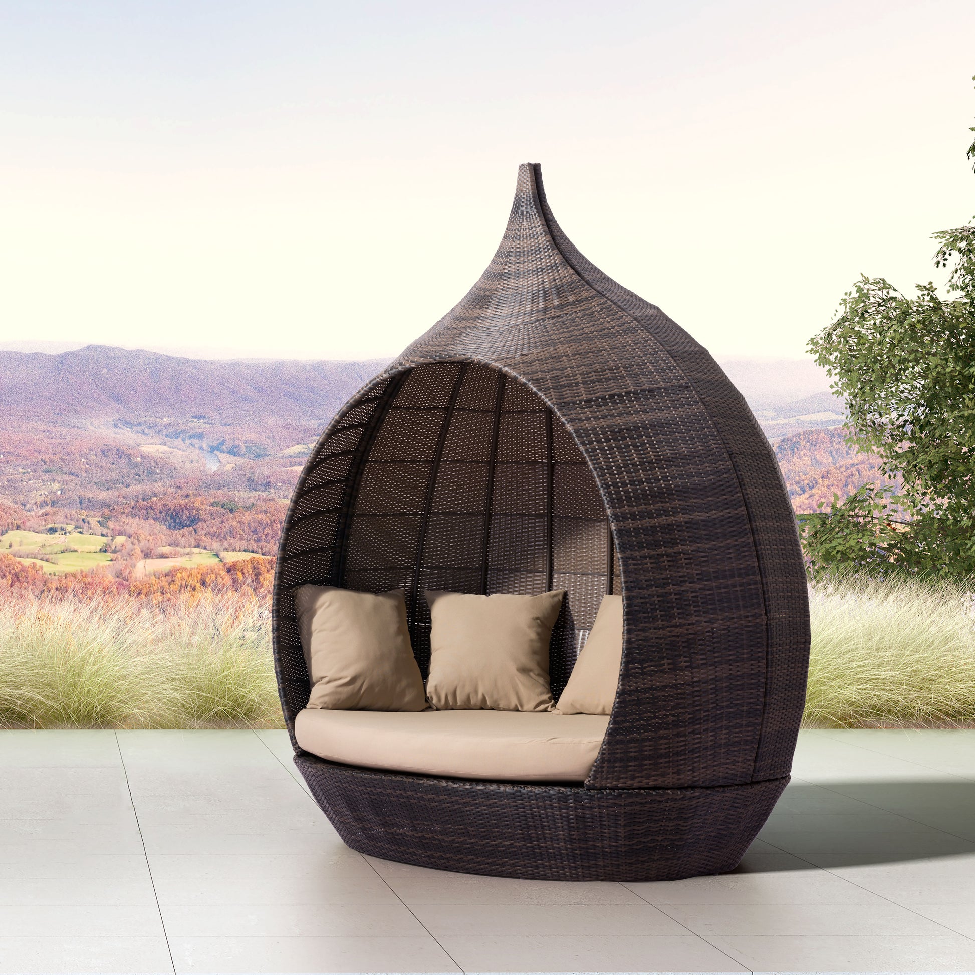 Martinique Beach Daybed Brown & Beige style shot 1